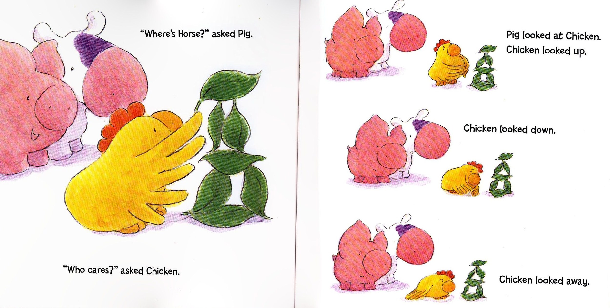(C) 2015 Ruth ohi /"Chicken,Pig, cow horse around" (Annick Press) / Ruthohi.com