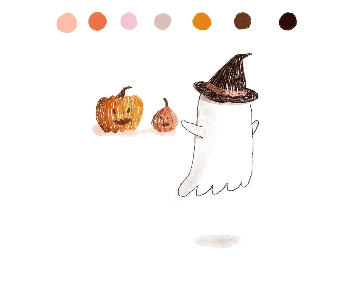 Little ghost 👻 is telling a spooky story to his gourd friends 🎃&amp;🎃

@luddingtoncreative #luddingtoncreative 
#illustration #kidslit #childrenbookstagram #childrenbookart #ghostly #cuteghost #pumpkin #halloween #autumnmood #illustratorforhire #k