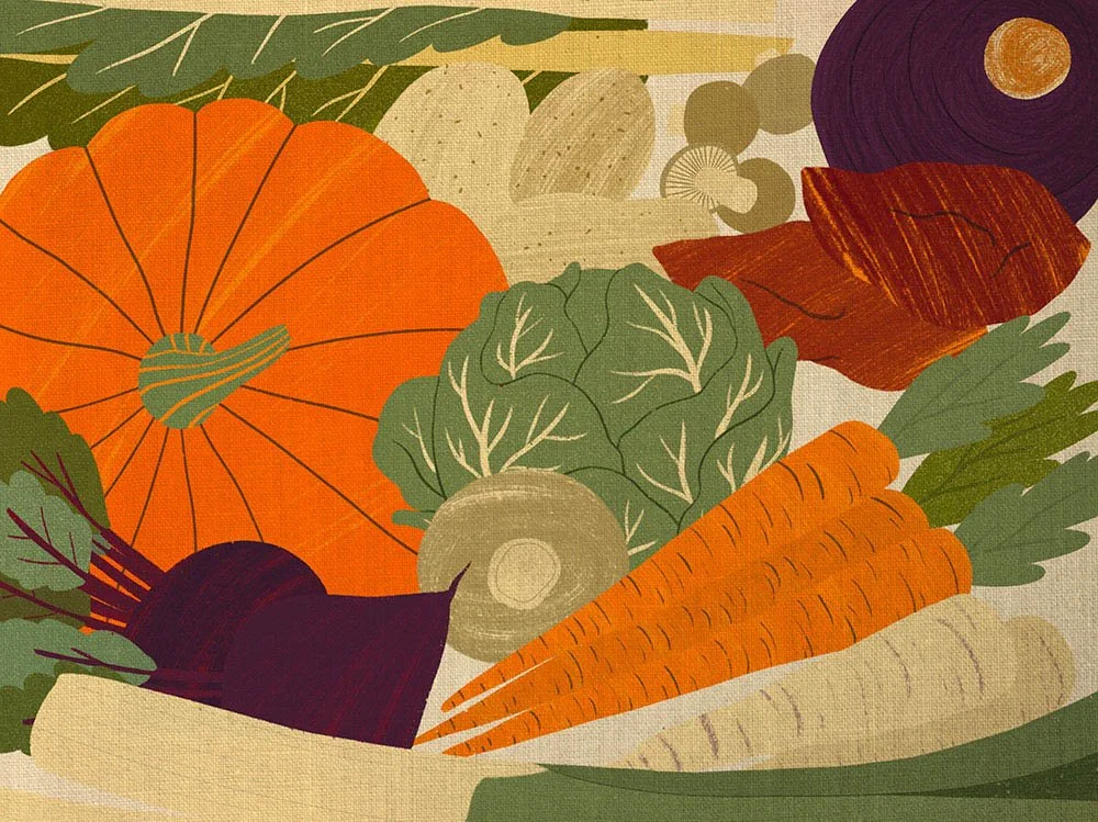 Time to fill up with good soups and veg for the winter. That's a repost of an oldie work to inspire your grocery list with some seasonal veg <3 #luddingtoncreative @luddingtoncreative #winterharvest #foodillustration #seasonalfood #healthyfood #ed
