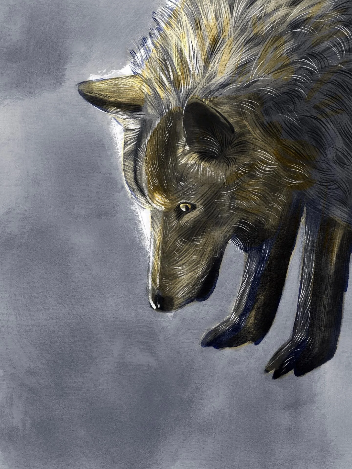 Emulating the analog feeling with digital tools is not the easiest 😅 
But boy is it fun!

🐺 work in progress 

@luddingtoncreative #wolf #illustration #kidslit #childrenbooksillustrator