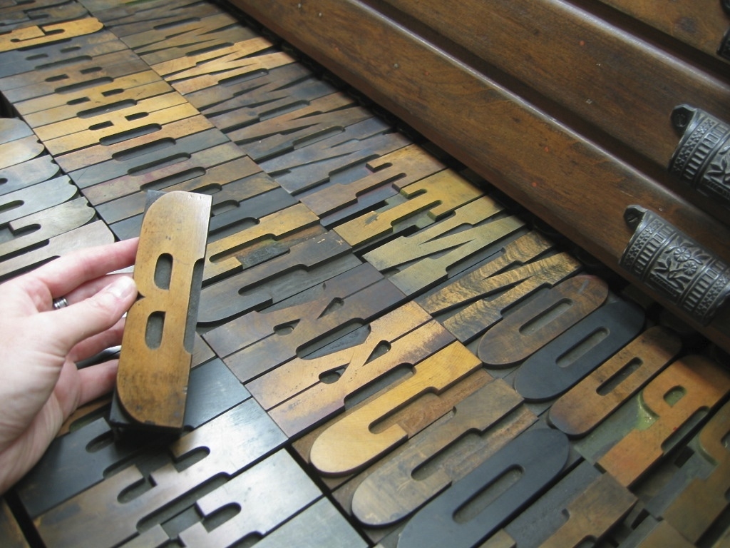 Some of the largest wood type we have in our collection at St Brigid Press.