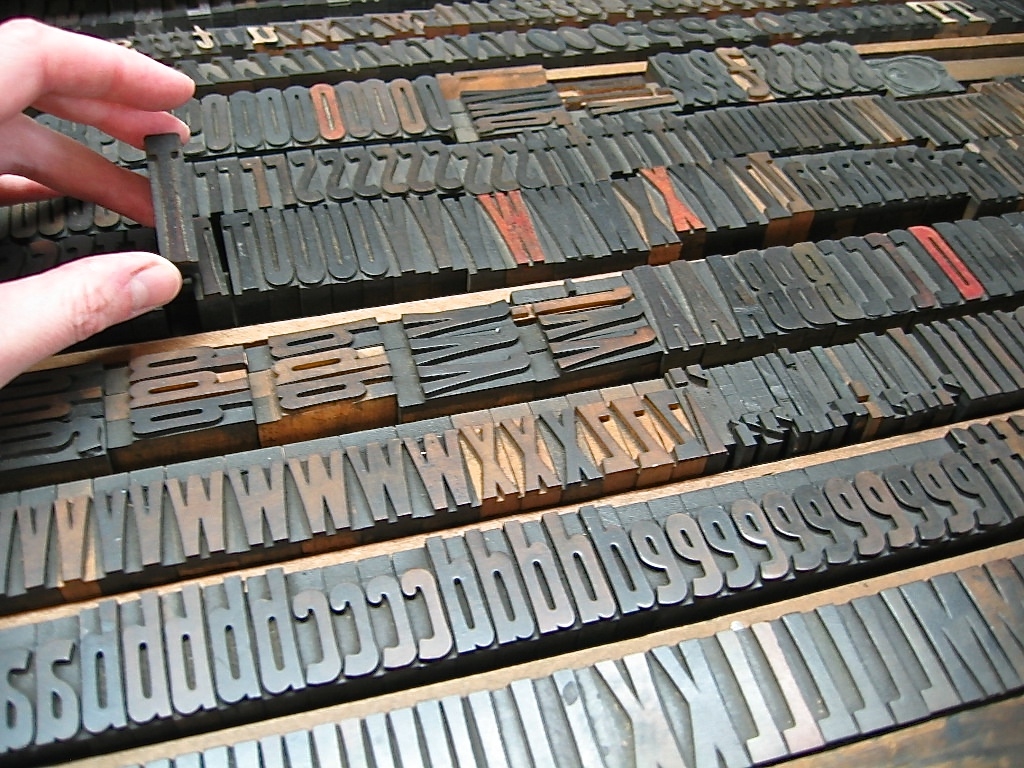 And some of the smallest wood type here!