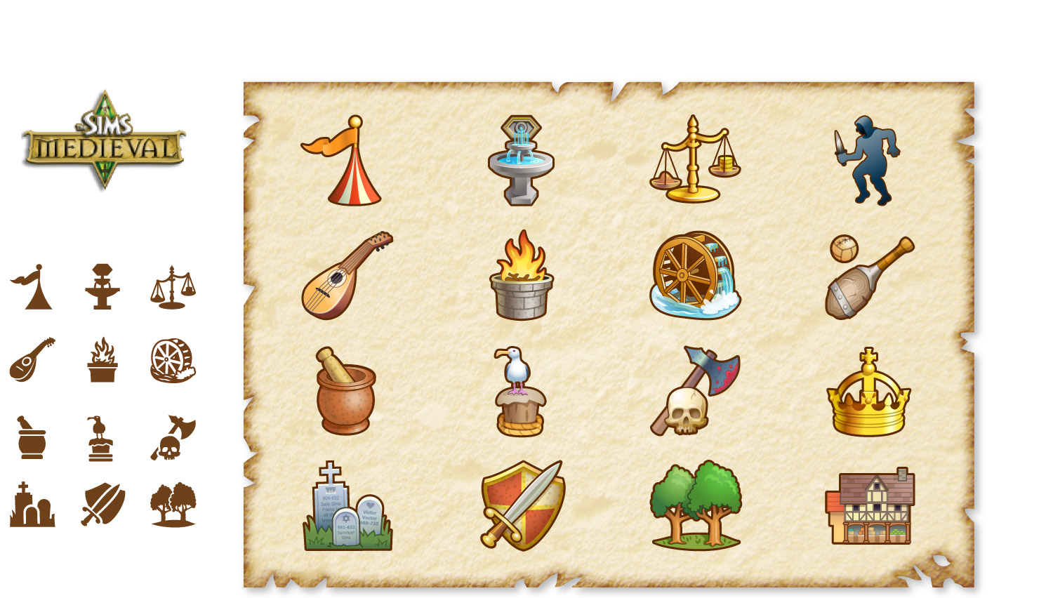 Icons for EA Games' Sims Medieval