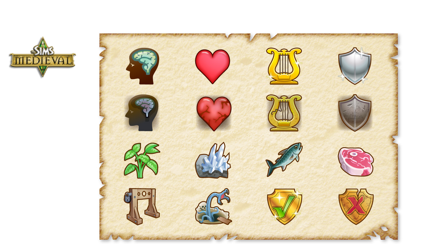 Icons for EA Games' Sims Medieval