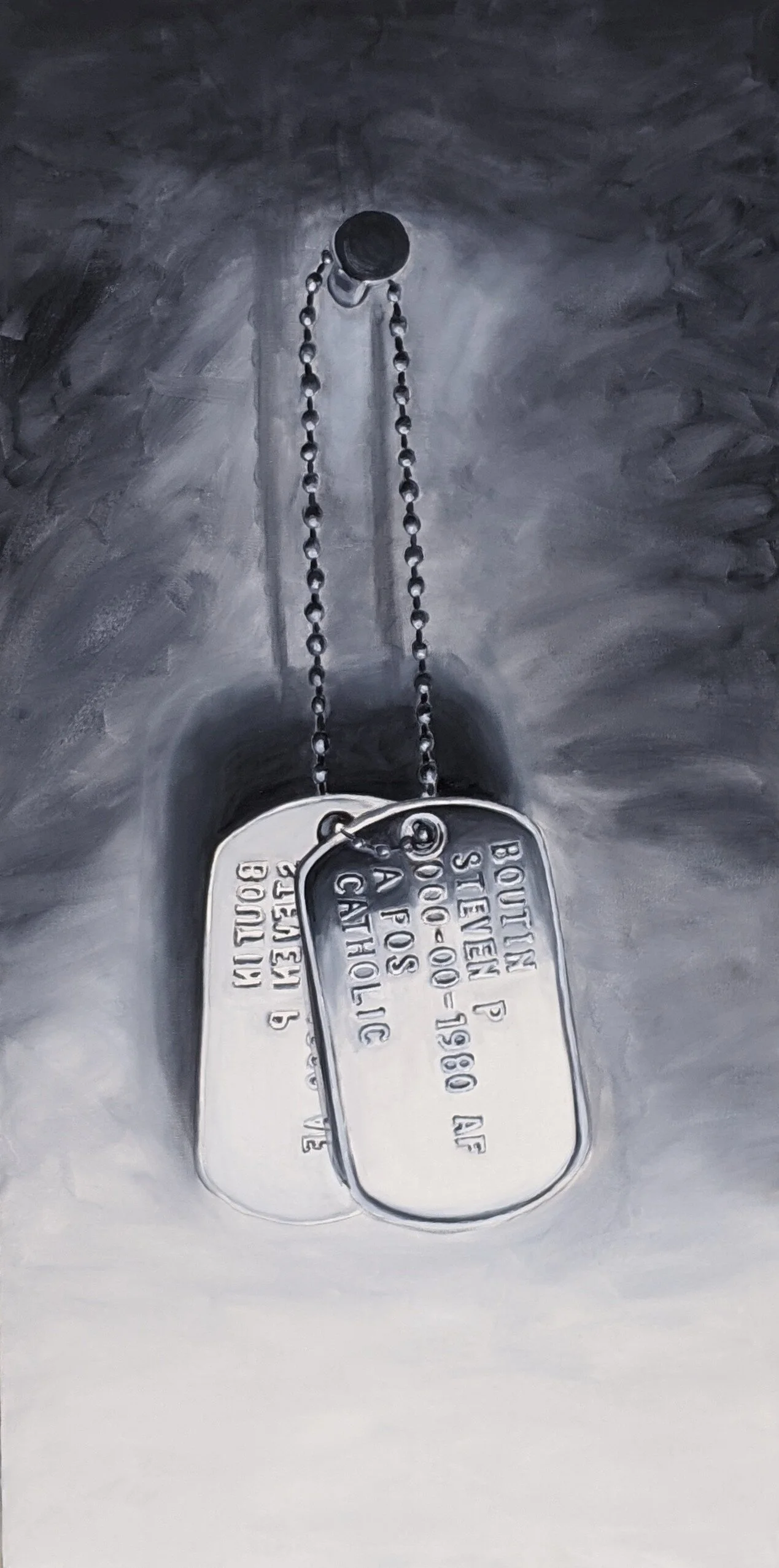 "Indentified," 2014, oil on canvas, 48 x 24