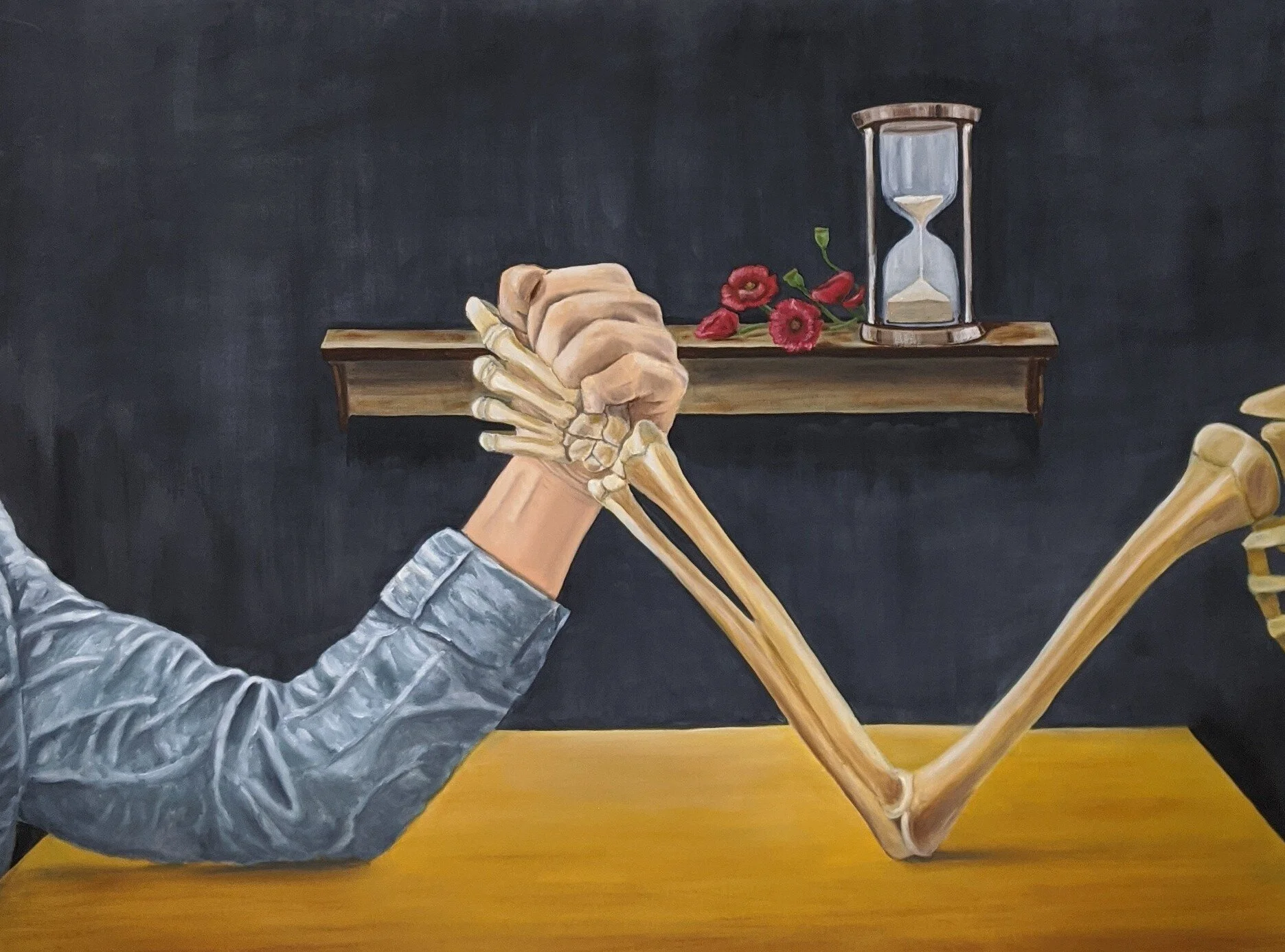 "Time's Running Out," 2015, oil on canvas, 36 x 48