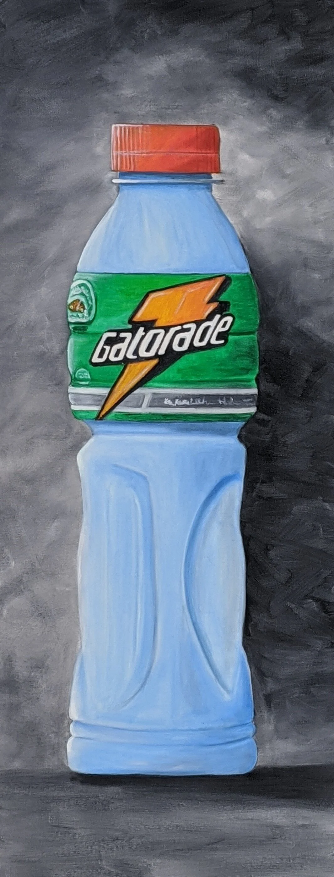 "Blue Gatorade," 2015, oil on canvas, 40 x 16