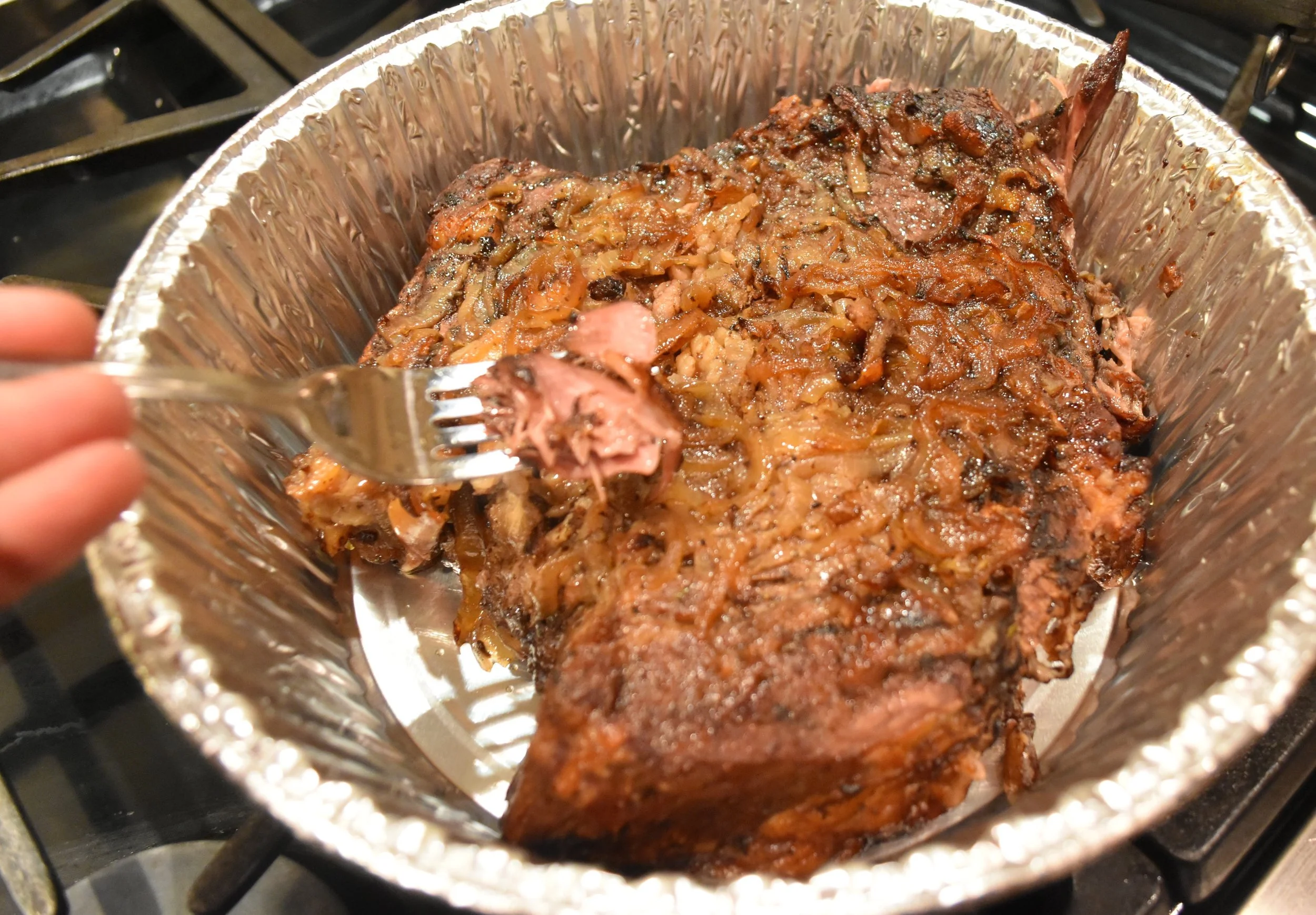 A little taste test before I send this roast packing to my friend, Amy's house. 