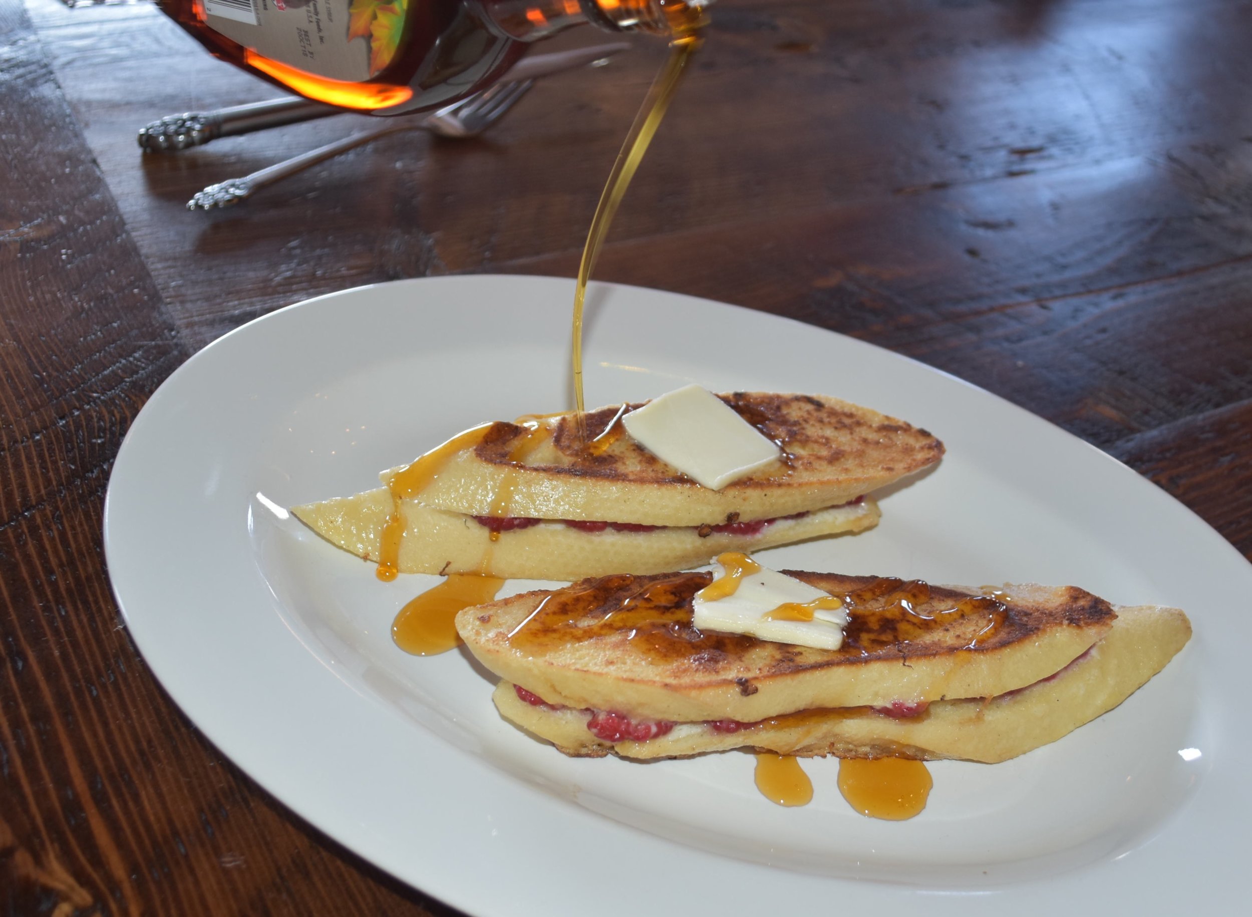 Raspberry Mascarpone Stuffed French Toast