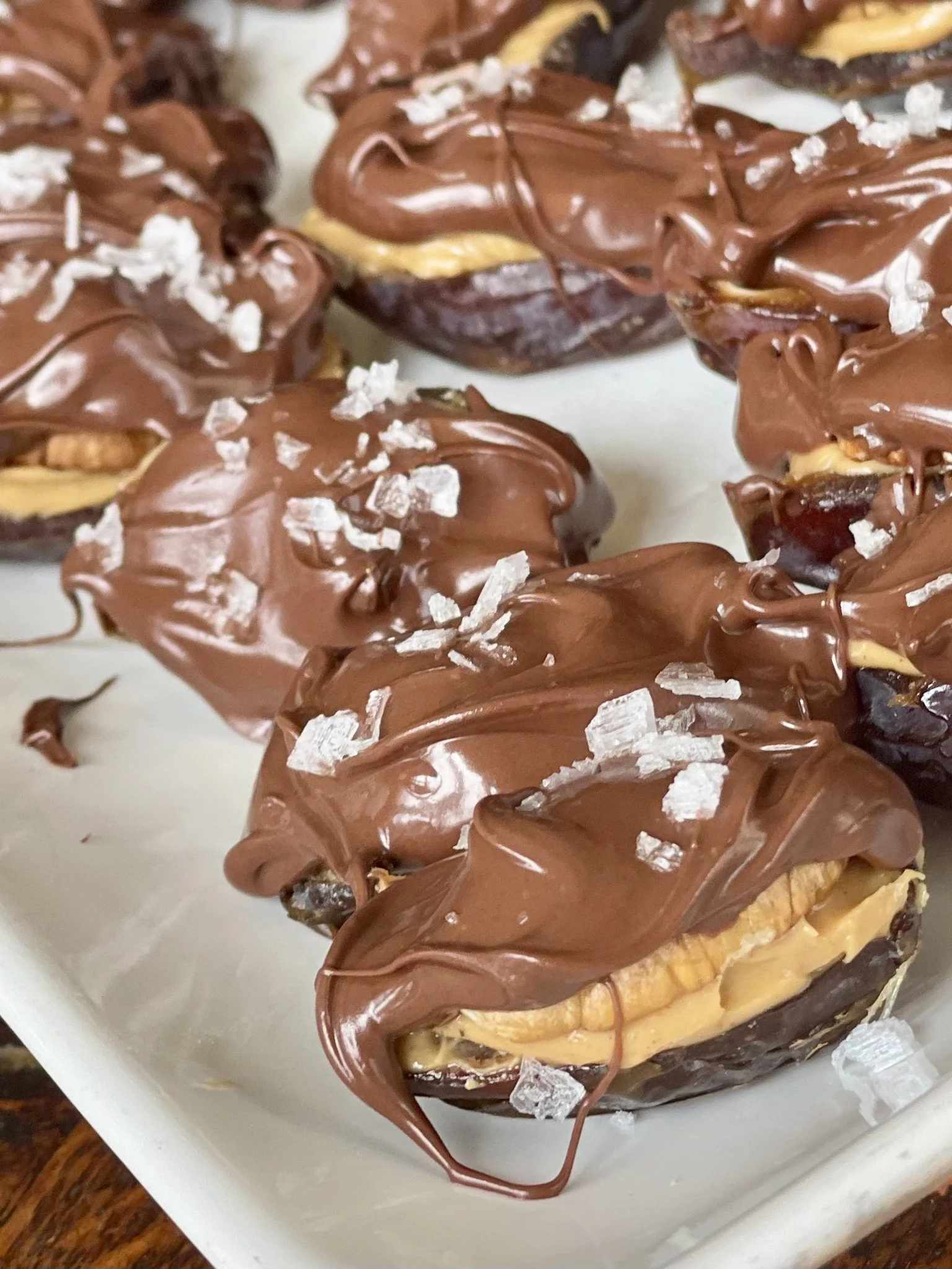 Chocolate Covered Dates Stuffed with Peanut Butter