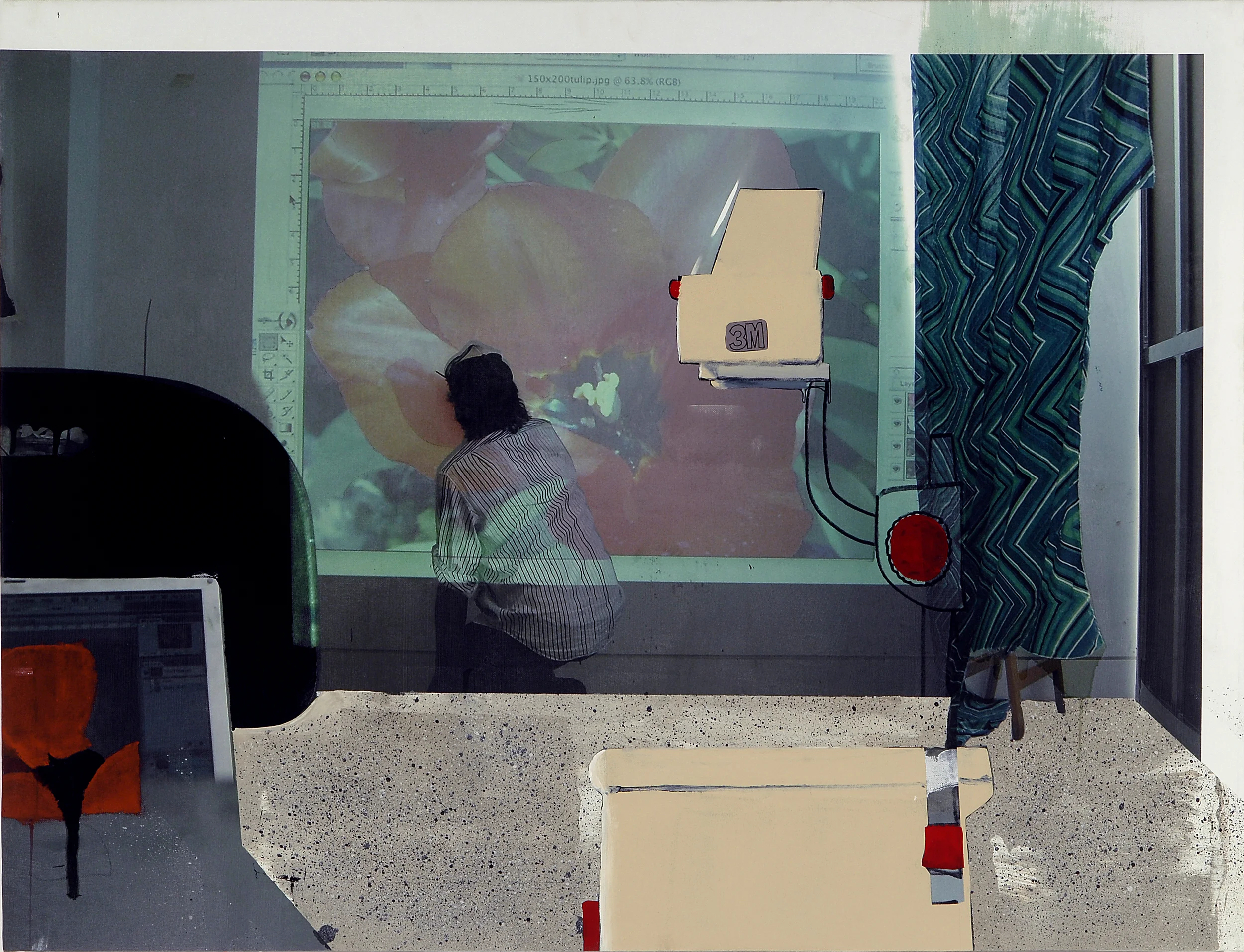 Studio assistant, 2008 Acrylic, oil and enamel on linen 100 x 120cm