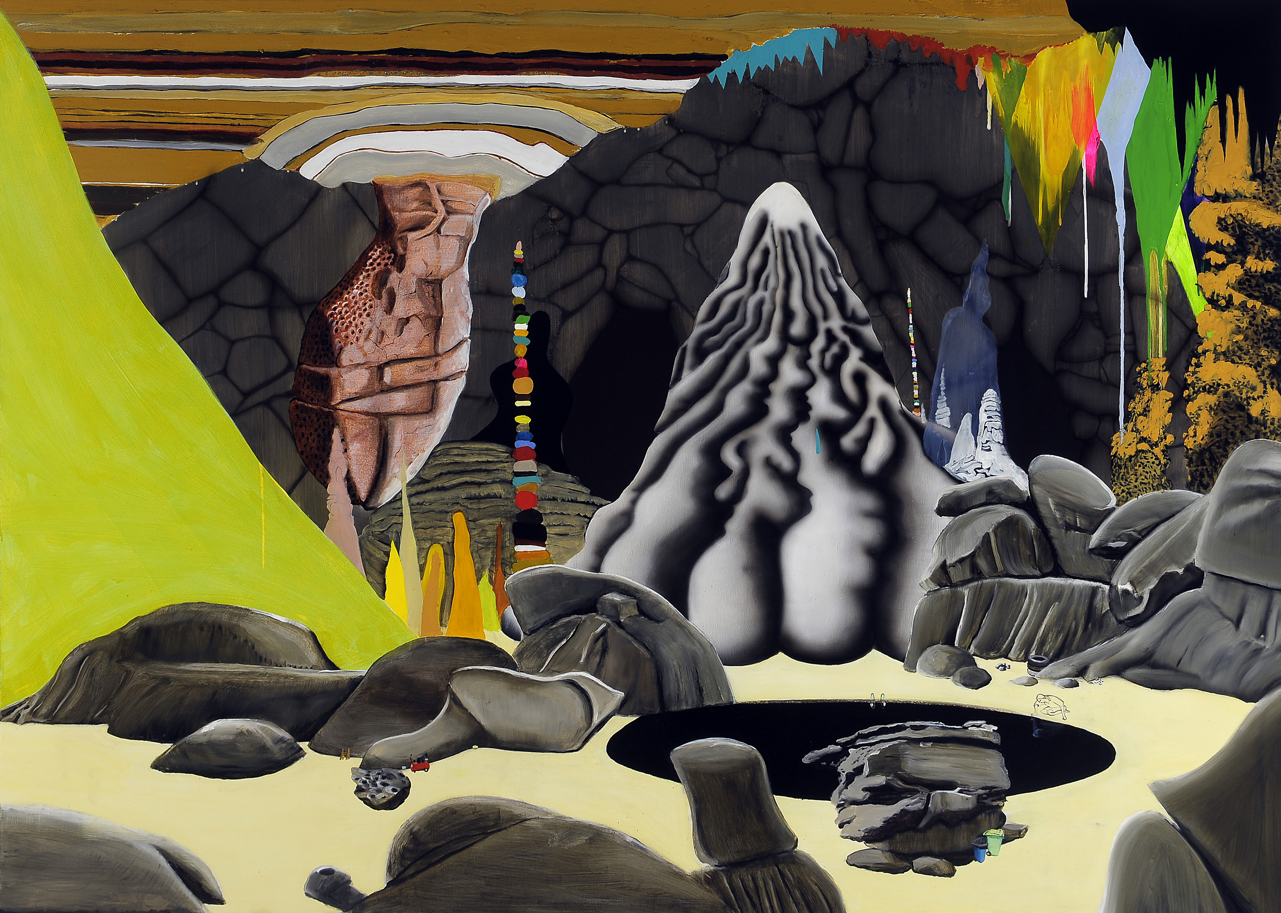 Cavedreams, 2008 Acrylic, oil and enamel on linen 150 x 250cm