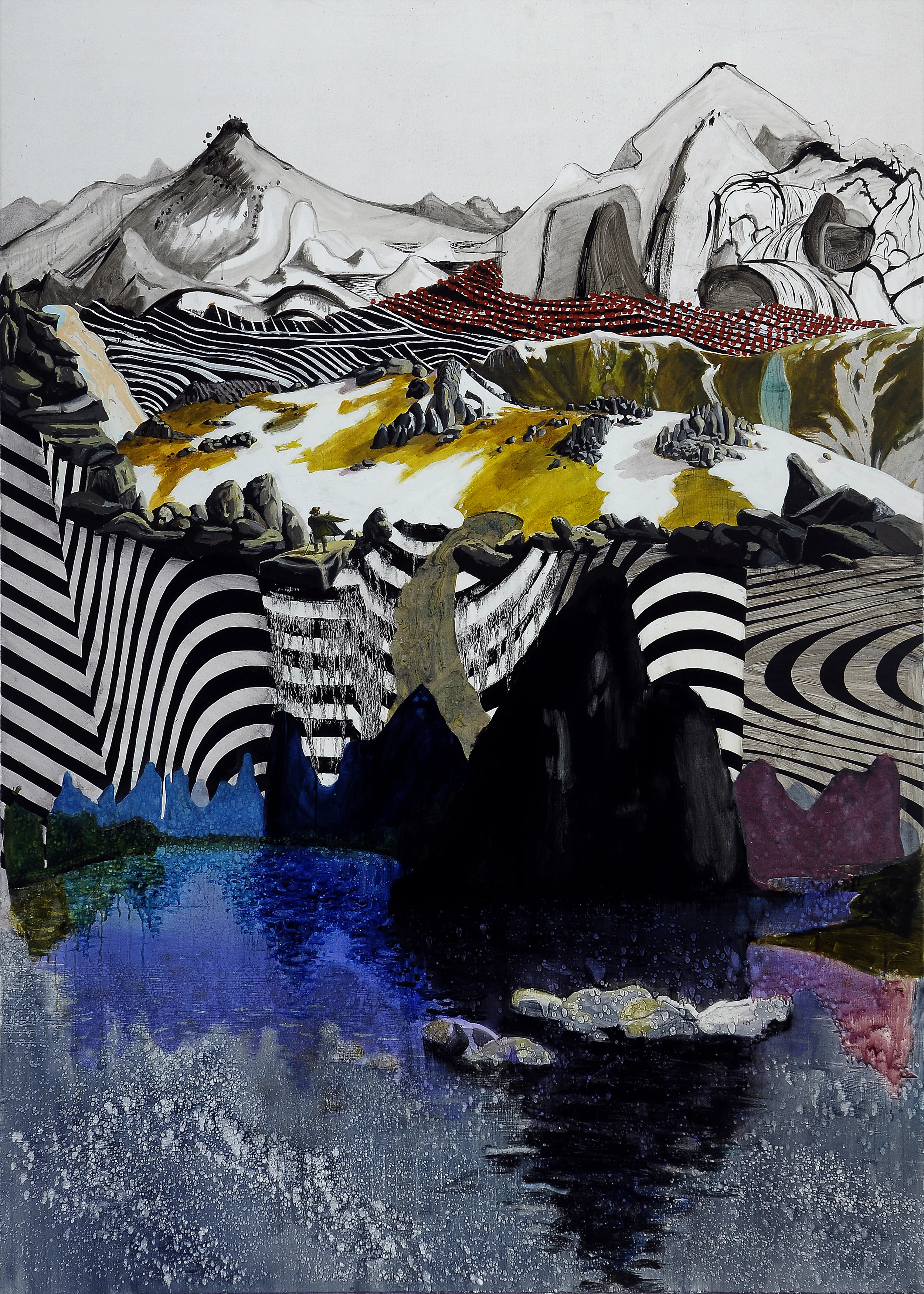 There are many ways up the mountain, 2008 Acrylic, oil and enamel on synthetic polymer 260 x 150 cm