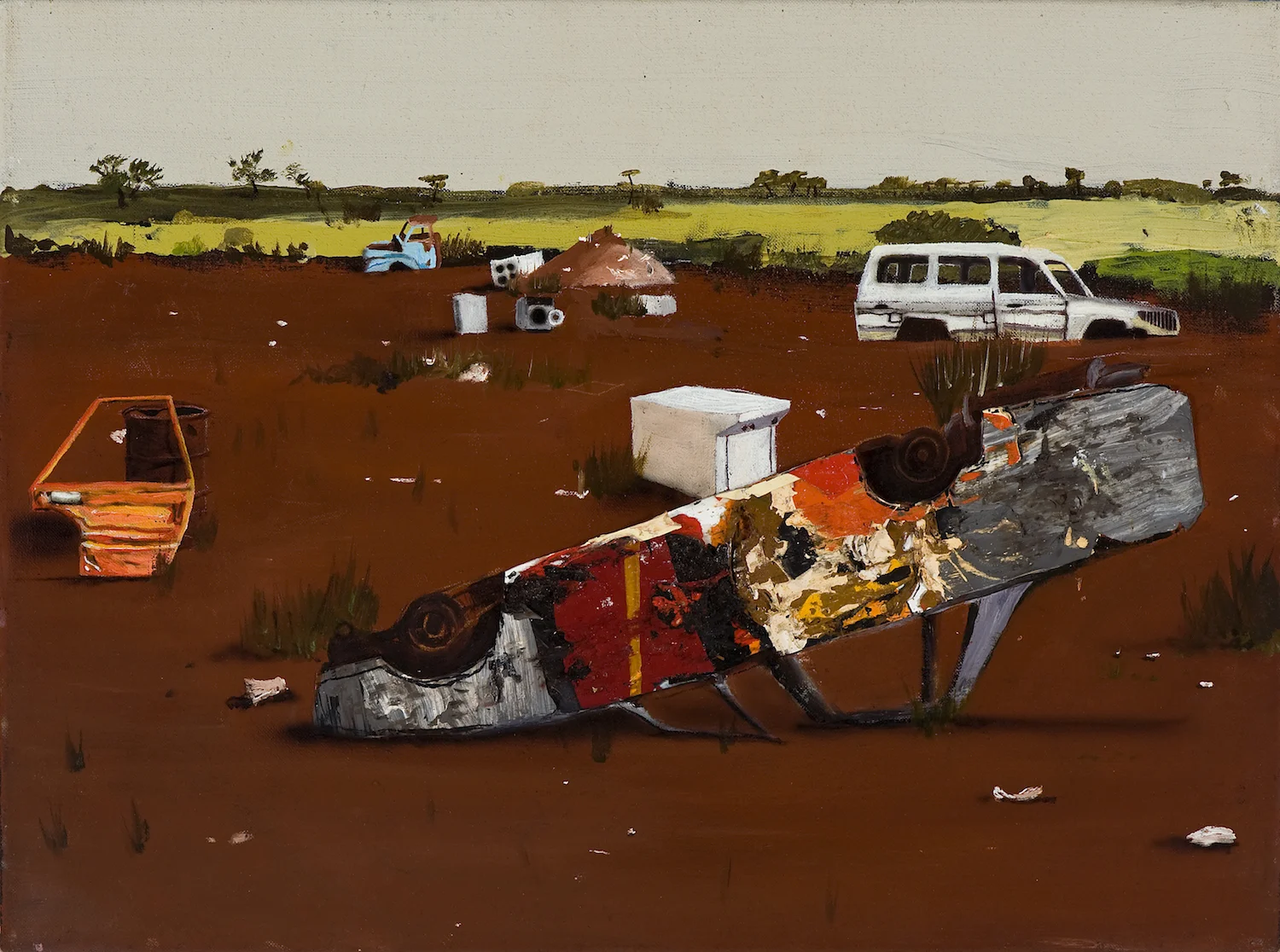 Desert flowers, 2010 Acrylic paint skins and automotive enamel on linen 48 x 75cm