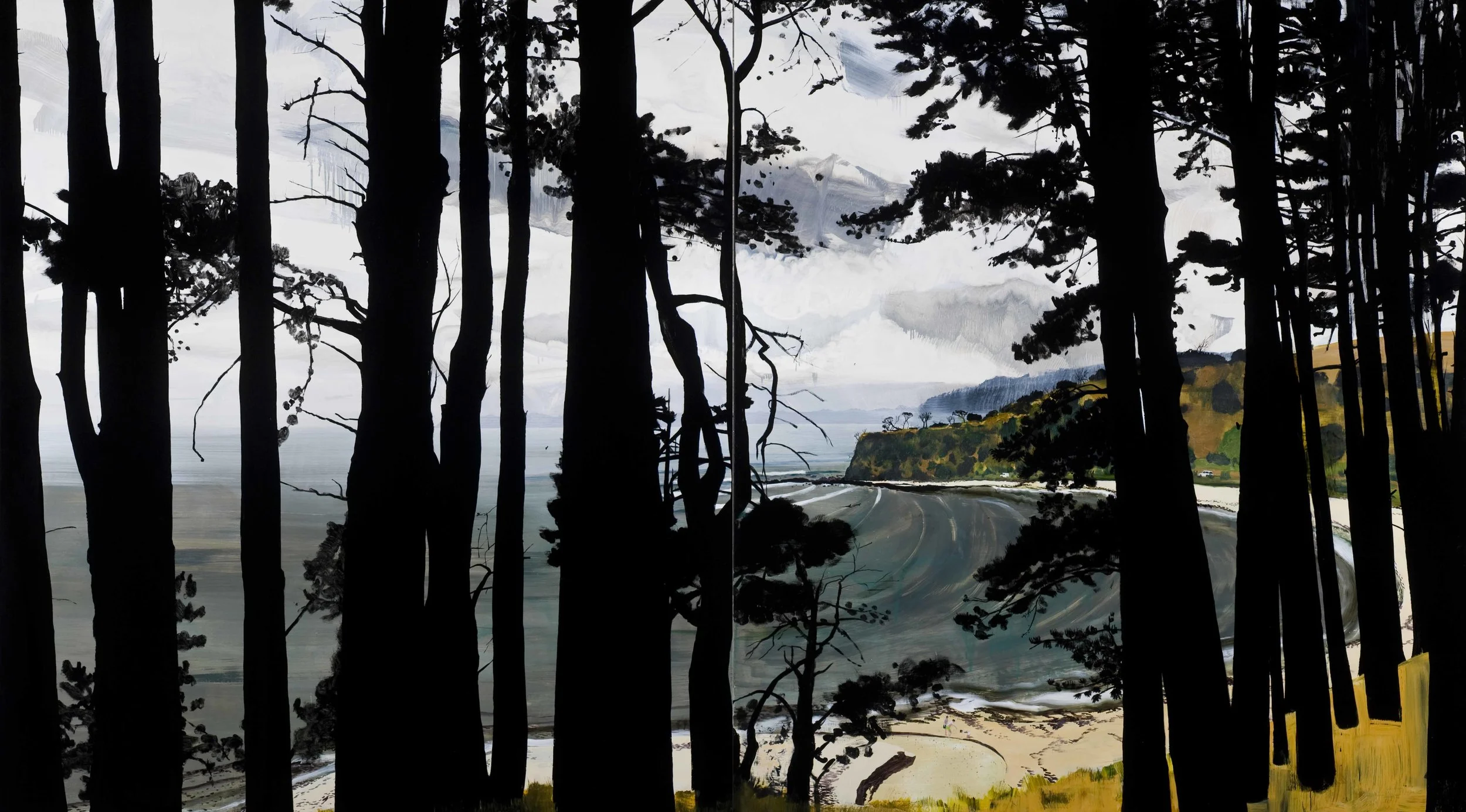 Shoreham, 2013 Acrylic, oil and automotive enamel on linen 200 x 360cm