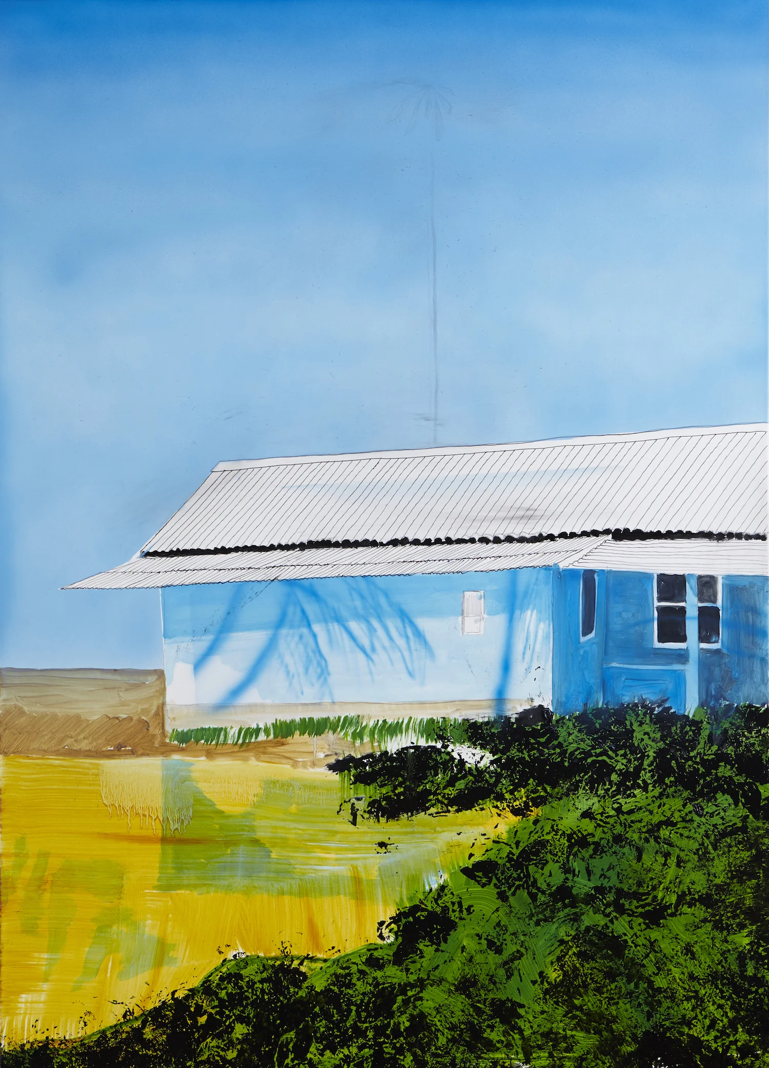   Ujang Bakor,  2015 Acrylic, oil and enamel on linen 91 x 61cm 