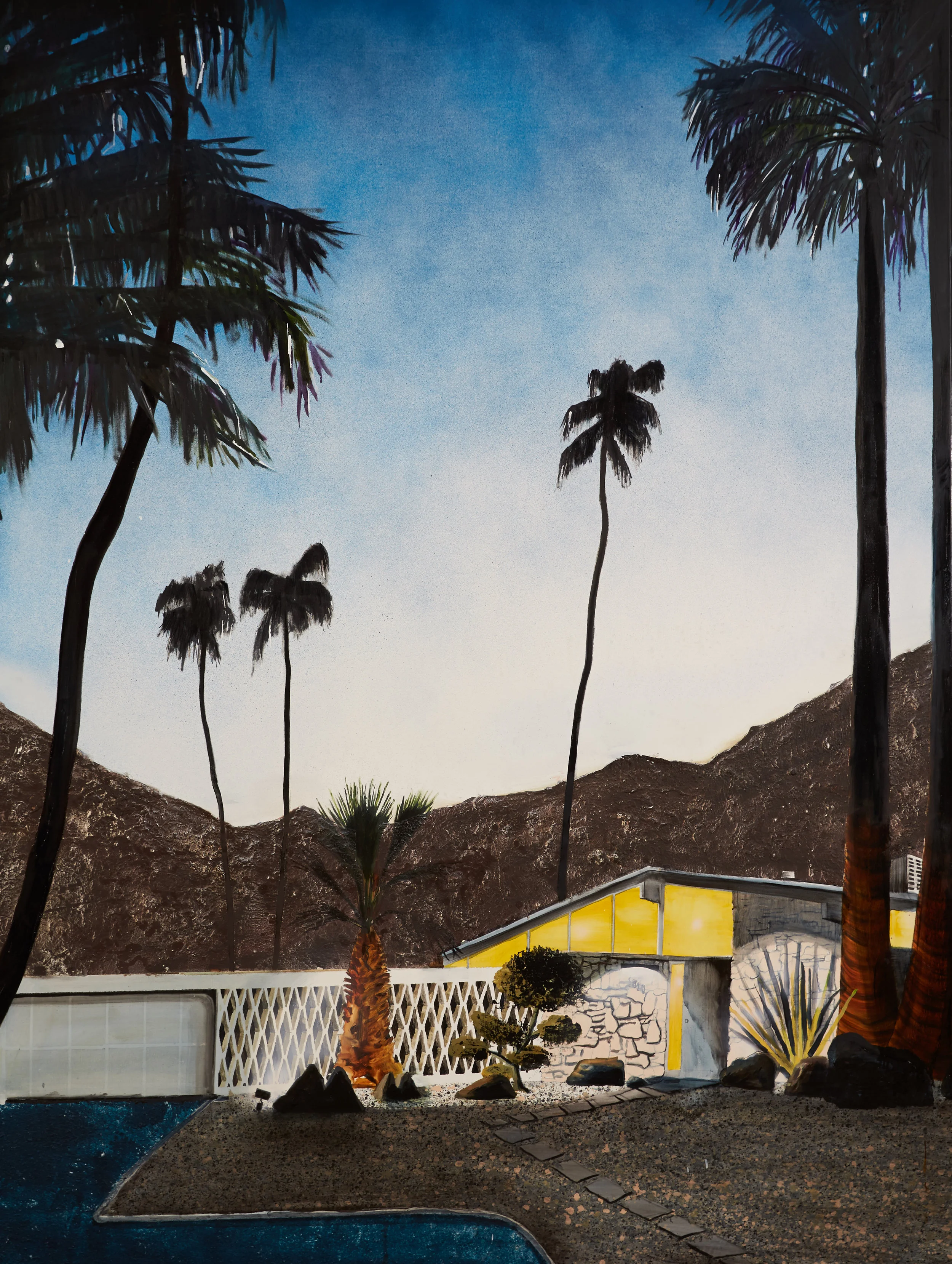 Twin Palms, 2016 Acrylic, oil and enamel on synthetic polymer canvas 200 x 150cm