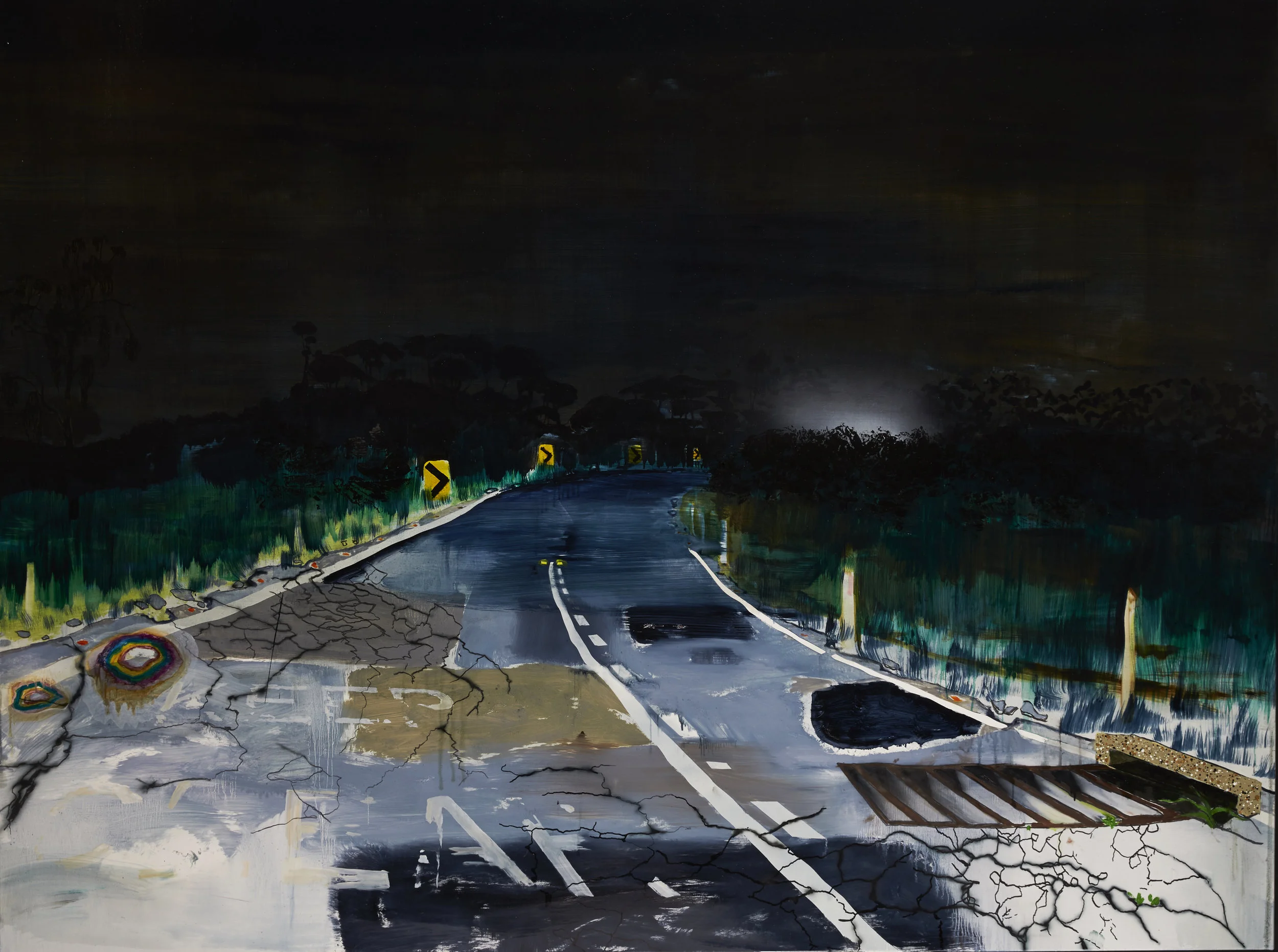 Trying to keep clear, 2015 Acrylic, oil and enamel on linen 150 x 200cm