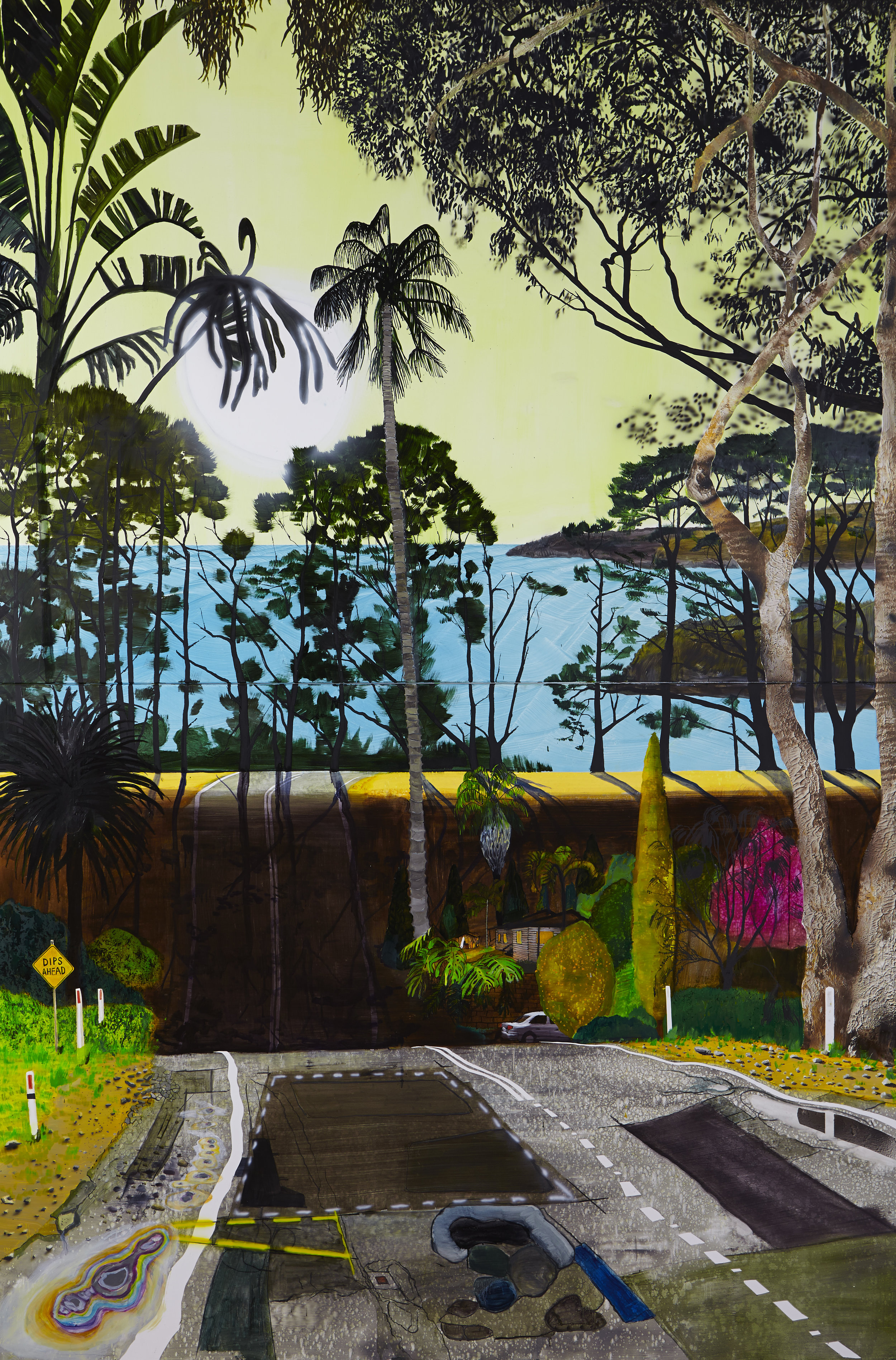 The break, 2014 Acrylic, oil and enamel on linen 300 x 200cm
