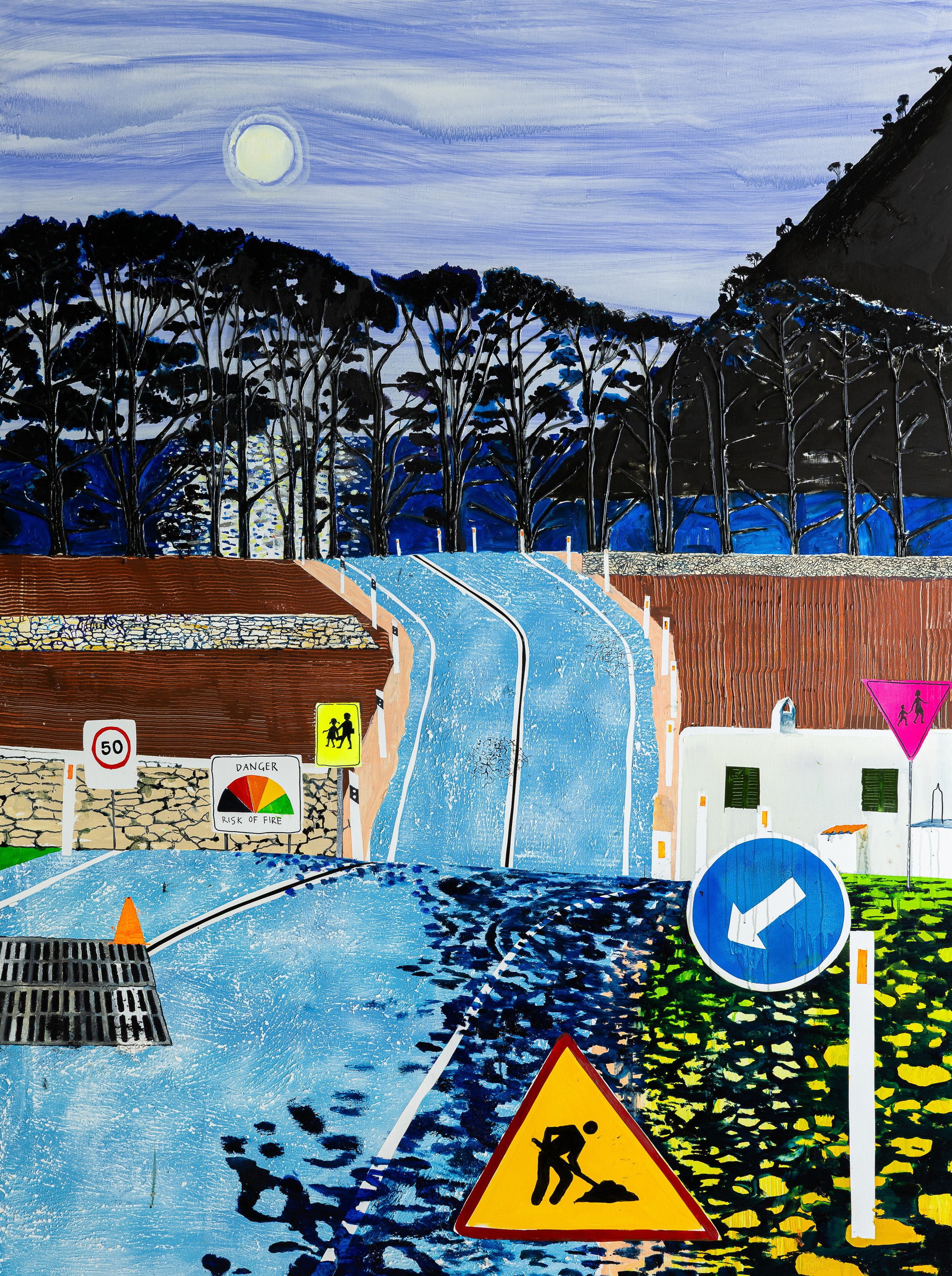 The Pines, 2025 Acrylic, oil automotive spray on linen 200 x 150 cm 