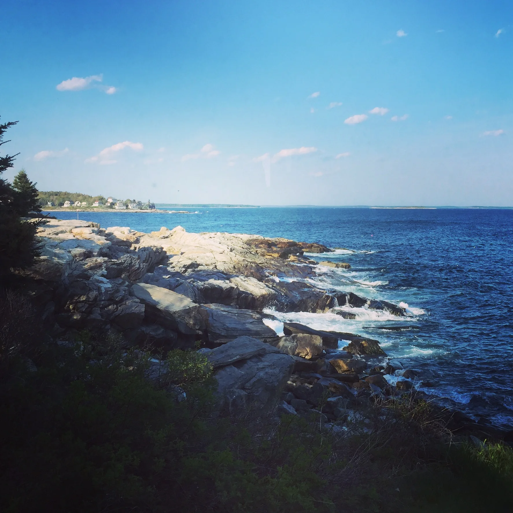 Enjoying the view from New Harbor, Maine.