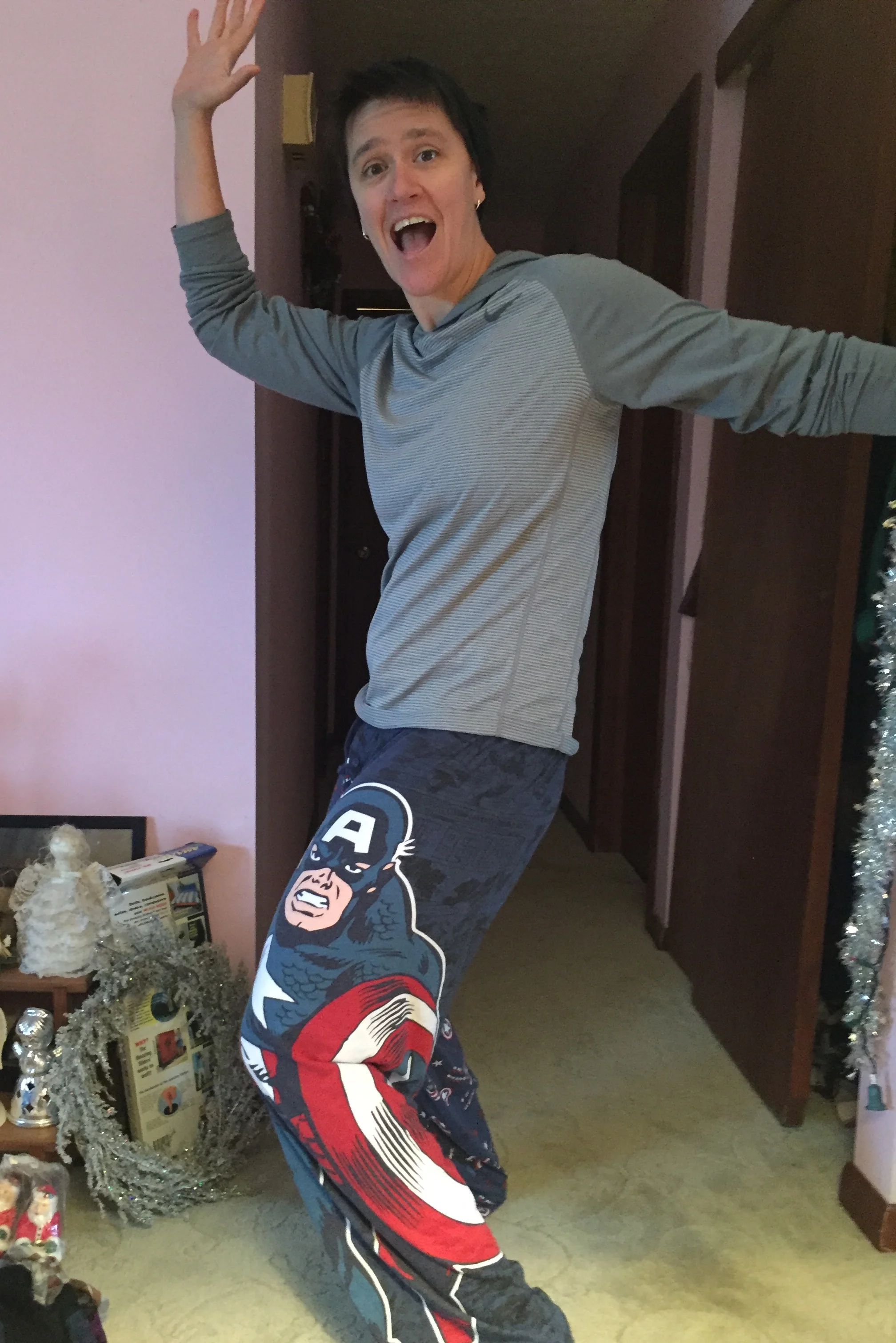 Christmas means spending the day in your superhero jammies. 