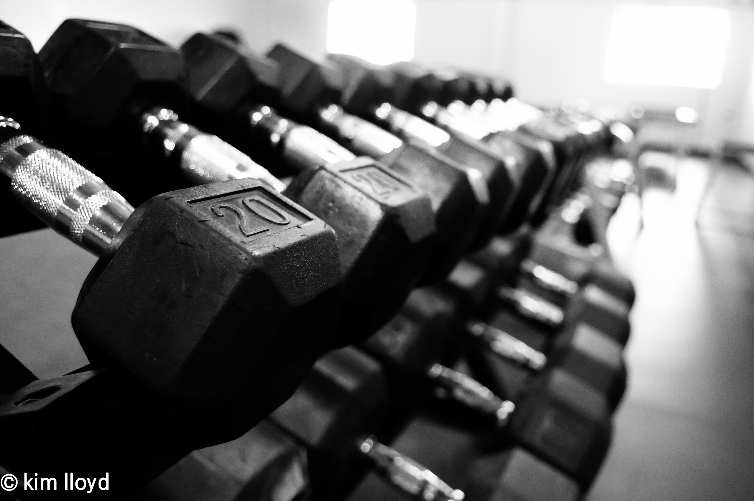 Dumbbells are happy living in their dumbbell rack. Gym etiquette 101 is to put them back in their happy place when you're done. 