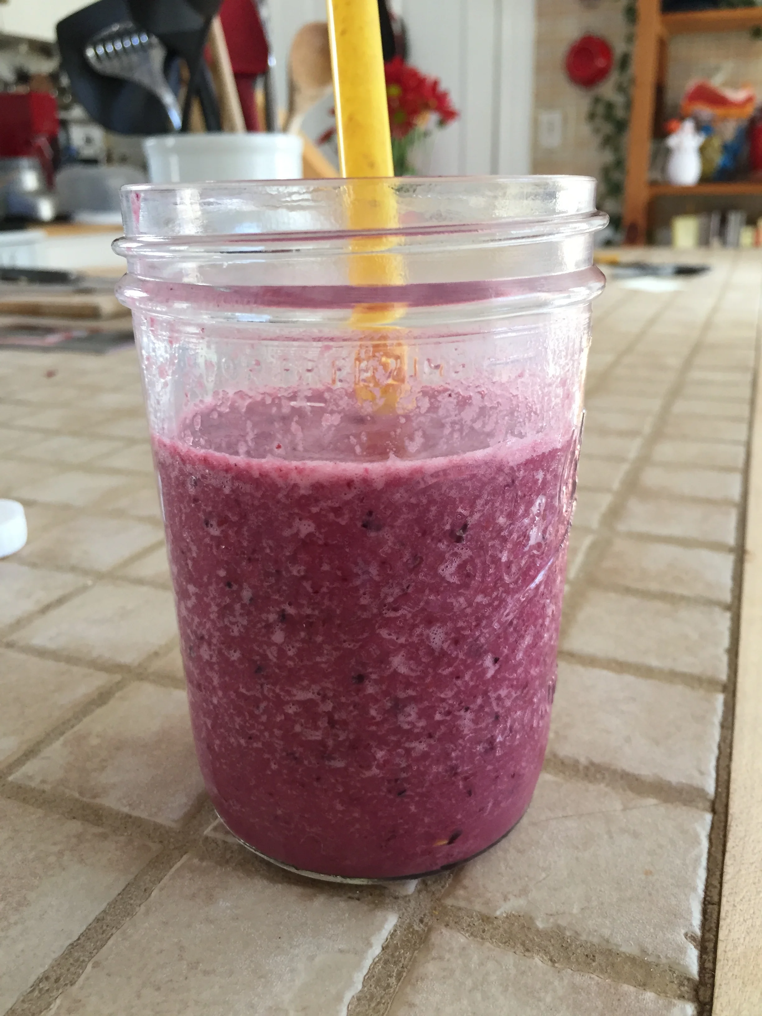 This isn't on the list, but smoothies are a great way to get some quality nutrition. In the picture above, I've got almond milk, a scoop of vanilla protein powder, greek yogurt, berries, and a greens supplement . 