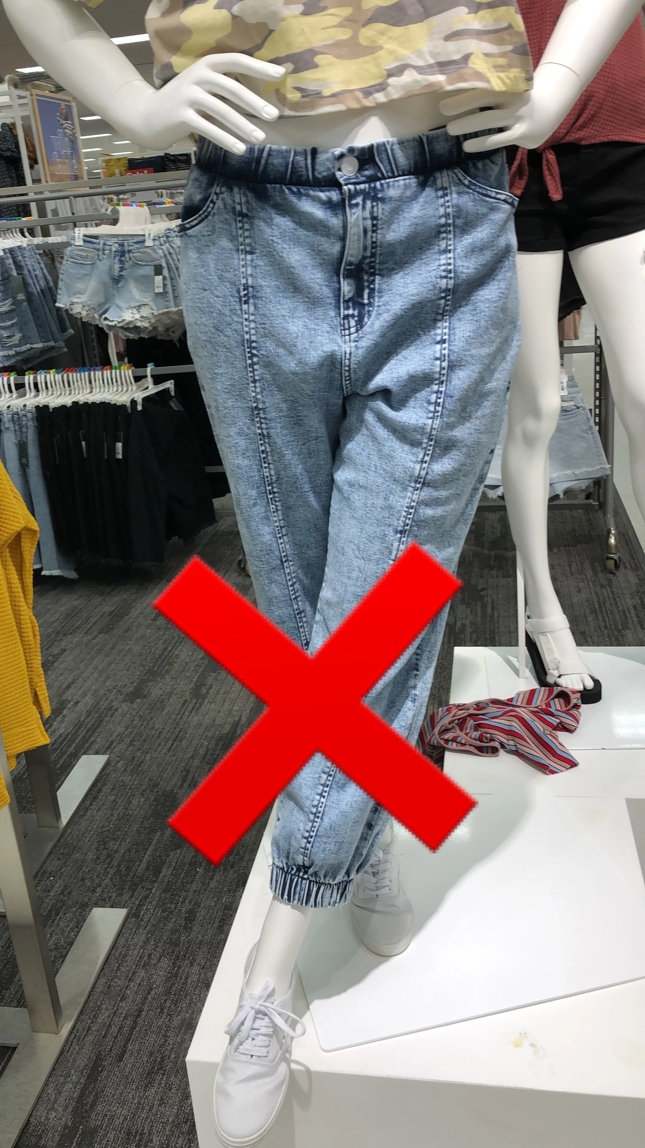 Regardless of what swimsuit you wear, resist the urge to bring back acid washed joggers. Please. For me.