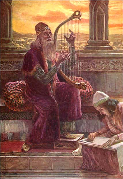 King David playing the harp