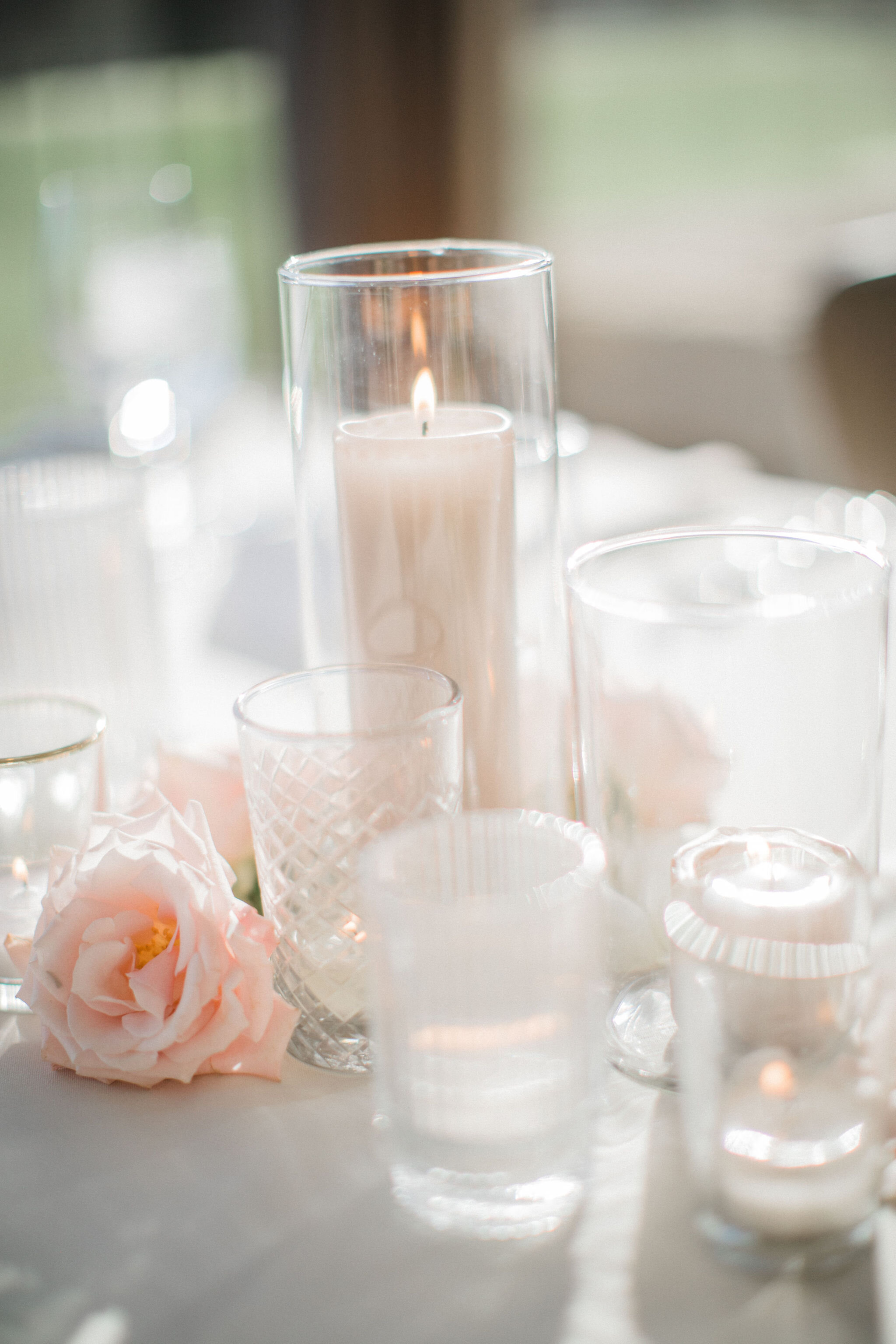 Wedding Centerpiece with Candles- Montecito Wedding.JPG