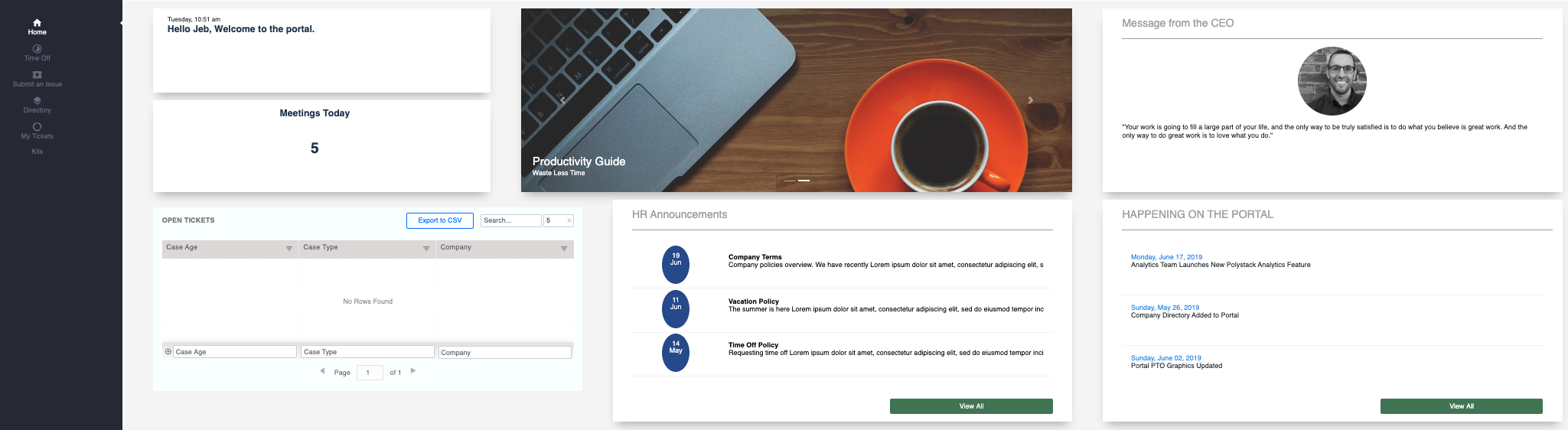 Create an employee intranet with Polystack in as little as two weeks!