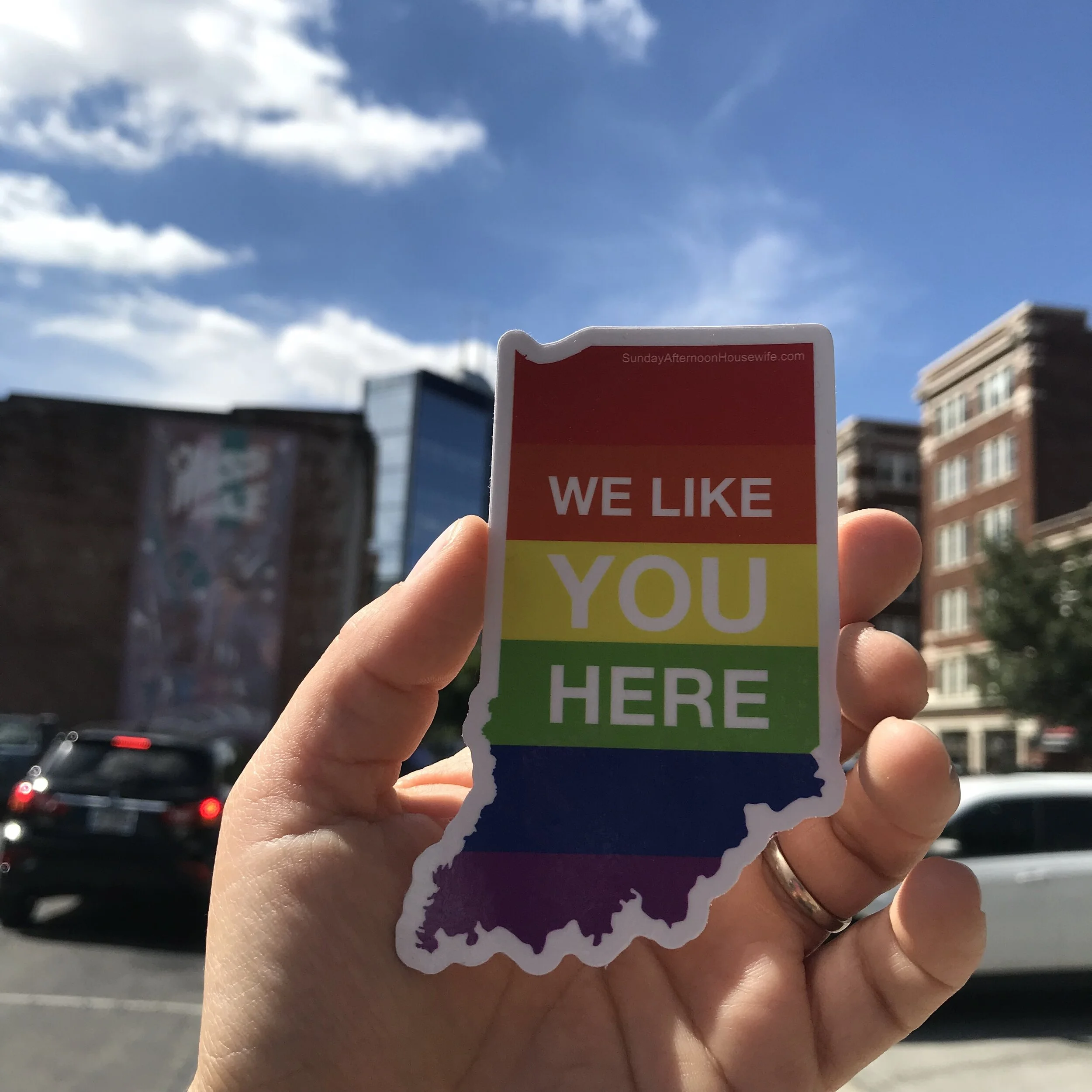 WeLikeYouHereIndianaRainbowSticker .jpg