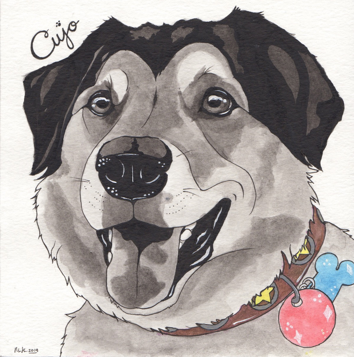 German Shepherd Mix - 7x7 in.