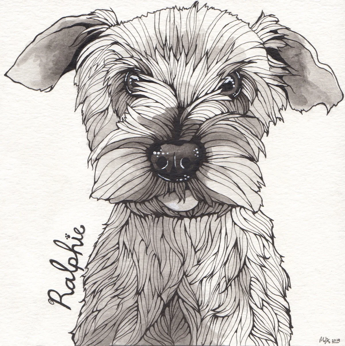 Terrier Mix - 7x7 in.