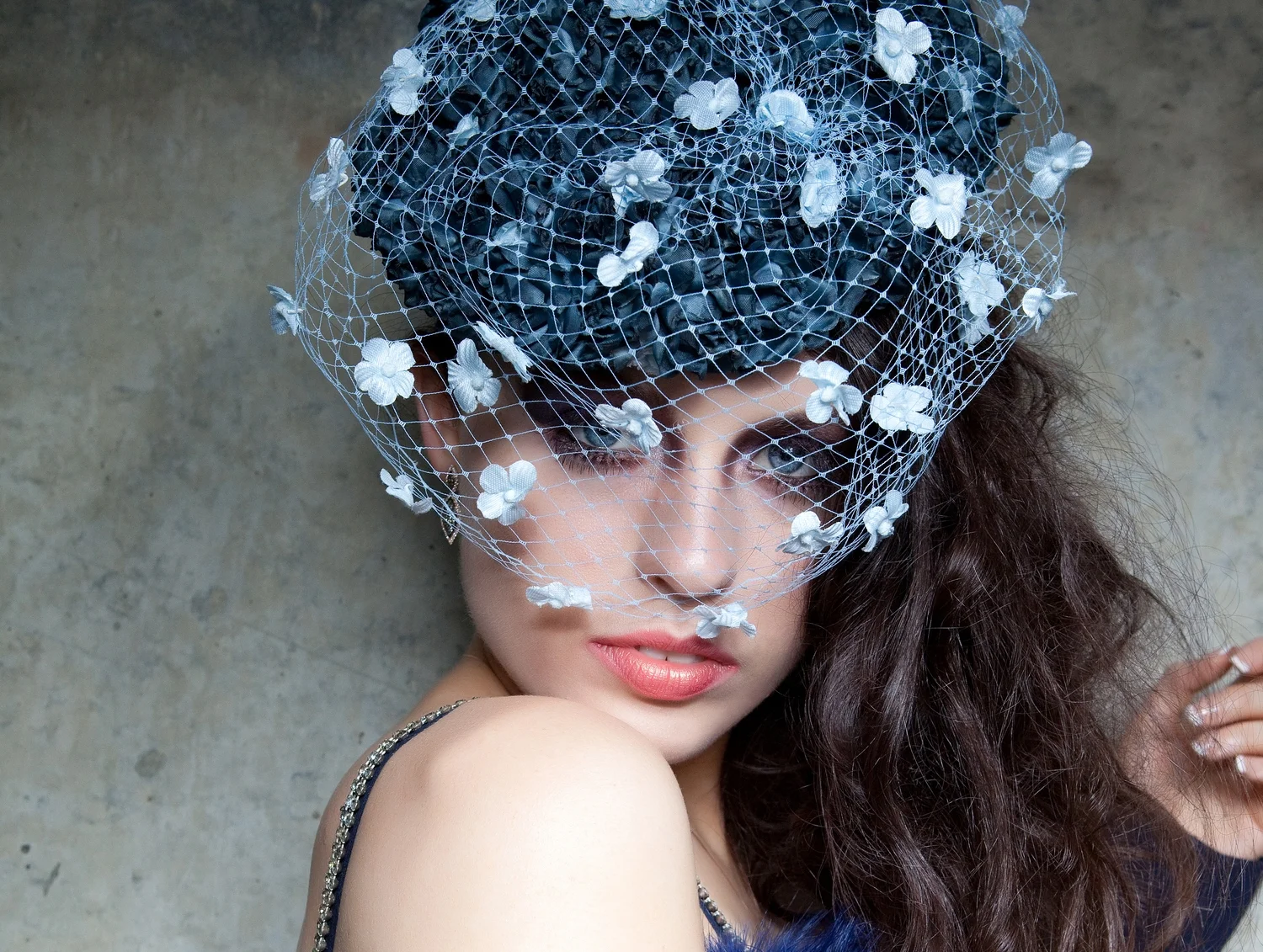 "Midnight Romance" Collection Photographer Nat Photography Stylist & Headwear Helena Rose Assistant Stylist Gabe Amor Hair Linda Thi Makeup Artist Model Hayley Hughes Makeup Annabelle Adela & Samantha Von-Dutch