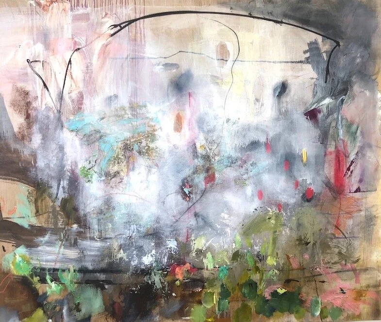 The Abundance of Fall, mixed media on panel, 42 x 46, Lauren Mantecon