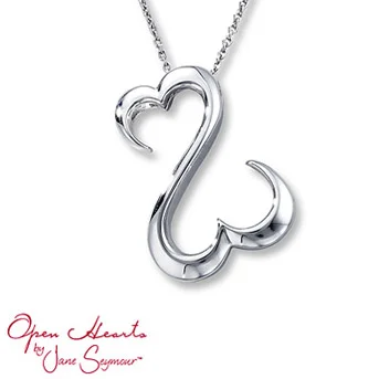 Open Hearts by Jane Seymour® Necklace The signature open hearts design takes center stage in this picturesque necklace for her. Styled in sterling silver.