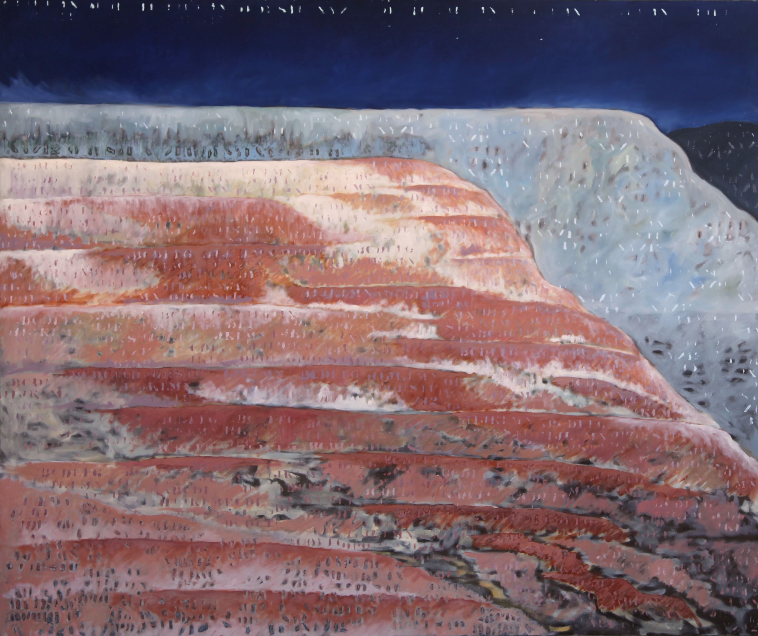   Mammoth Hot Springs, Yellowstone   oil on canvas  60" x 72"  1993-94  $12,000   