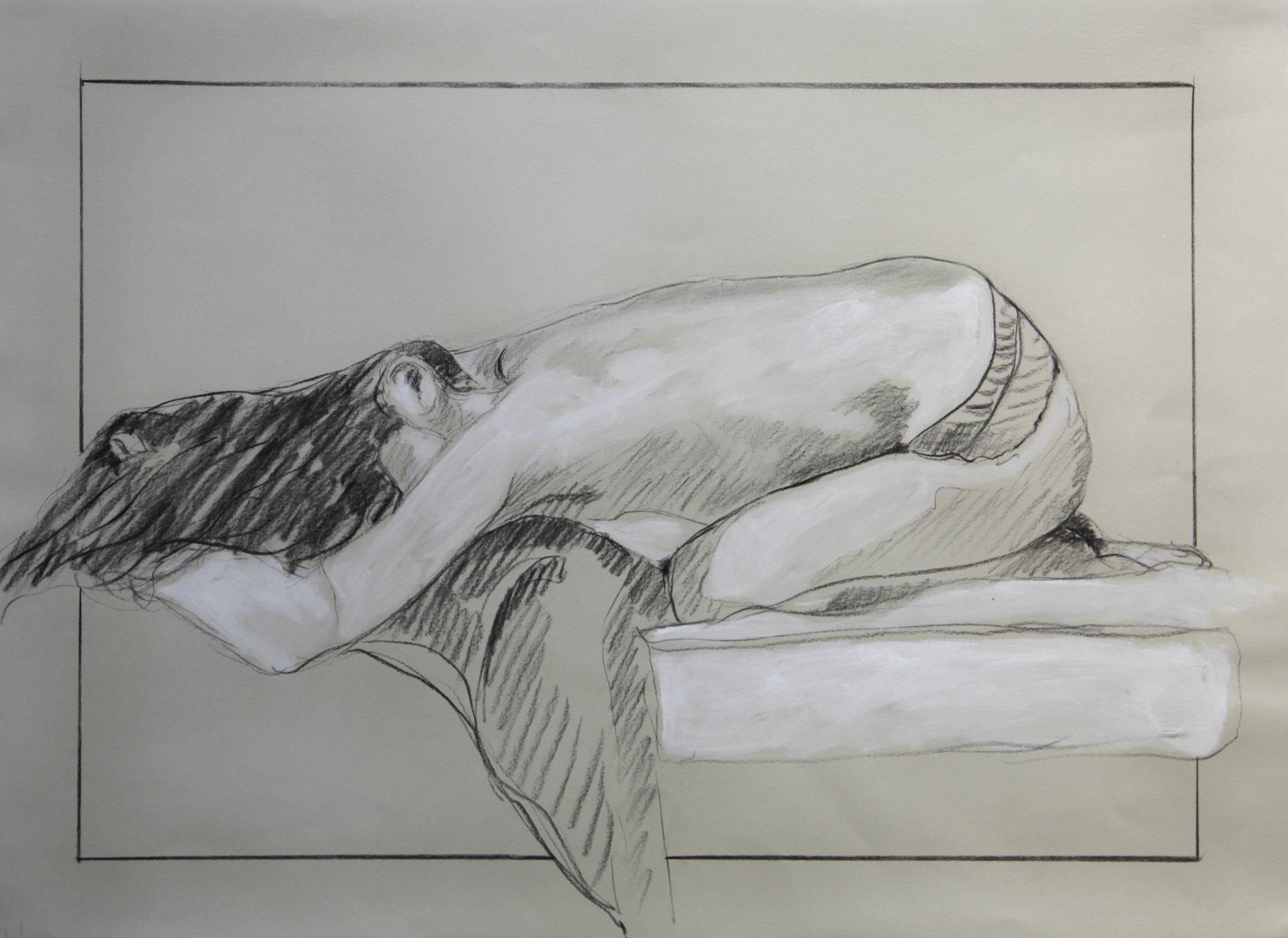    Resting Figure     charcoal and acrylic on paper    22 x 30"    2011   