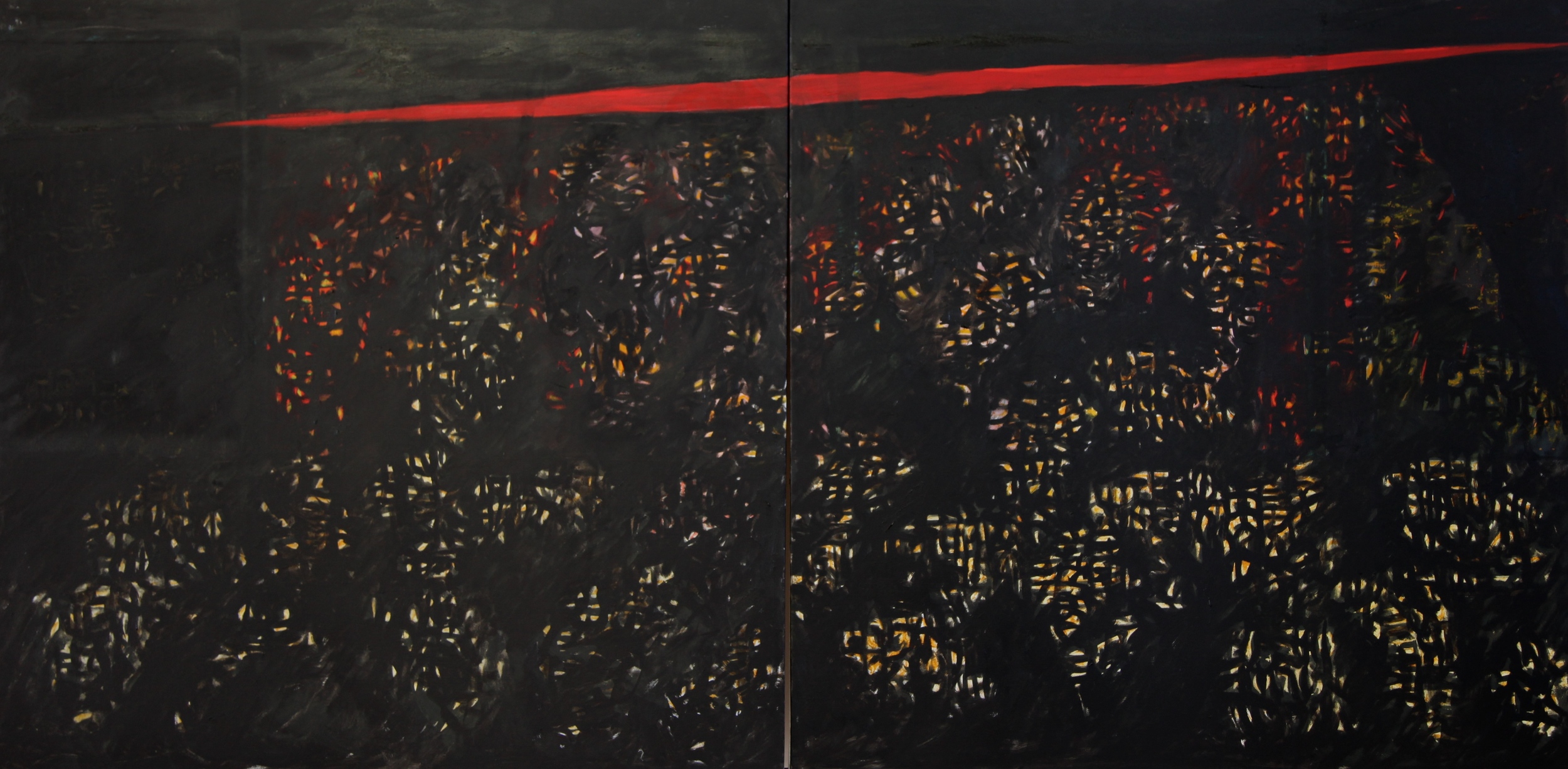   City Lights    oil on canvas   36" x 72" (diptych)  2015  $7,200 