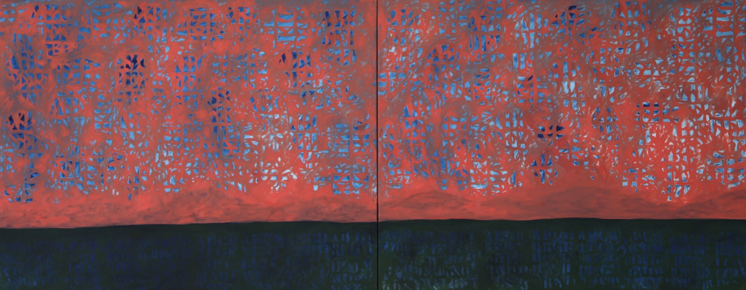   Mackerel Sky   oil on canvas  48" x 120" (diptych)  2015  $16,000 