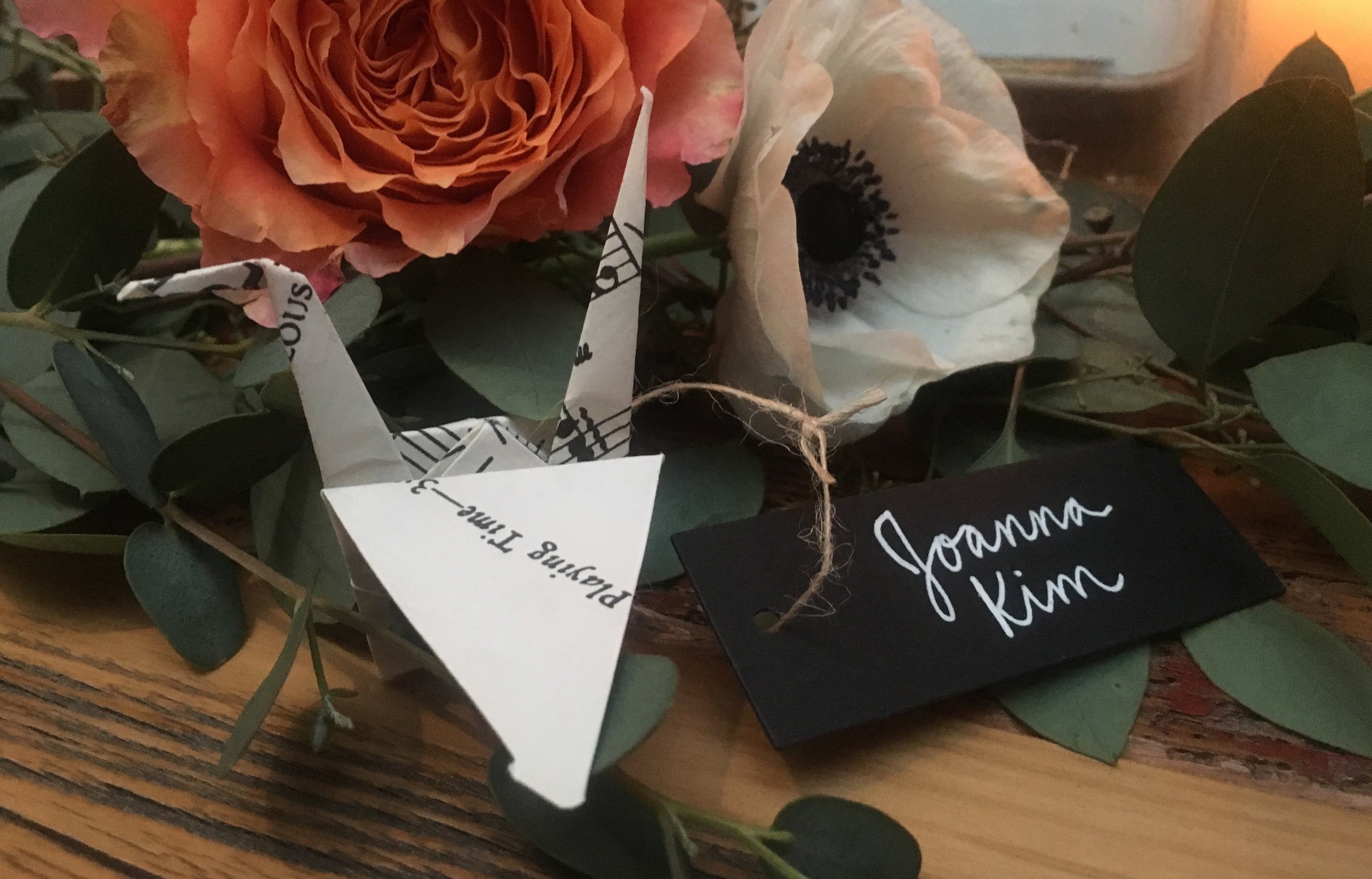 Hand lettered place cards