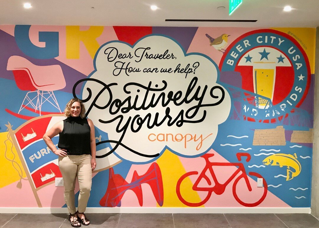 Another one in the books! Loved getting to know the beautiful city of Grand Rapids during the week I stayed to paint at @canopygrandrapids...allll the way back in August 2020 🤦&zwj;♀️ A huge thank you to @lorafosberg for pulling me in on the project