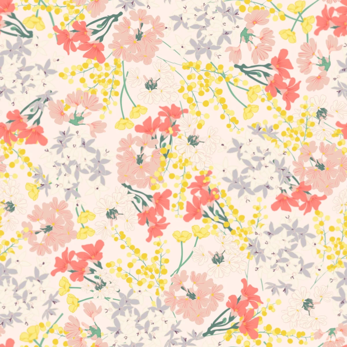 Spring Floral Light Pink 2018