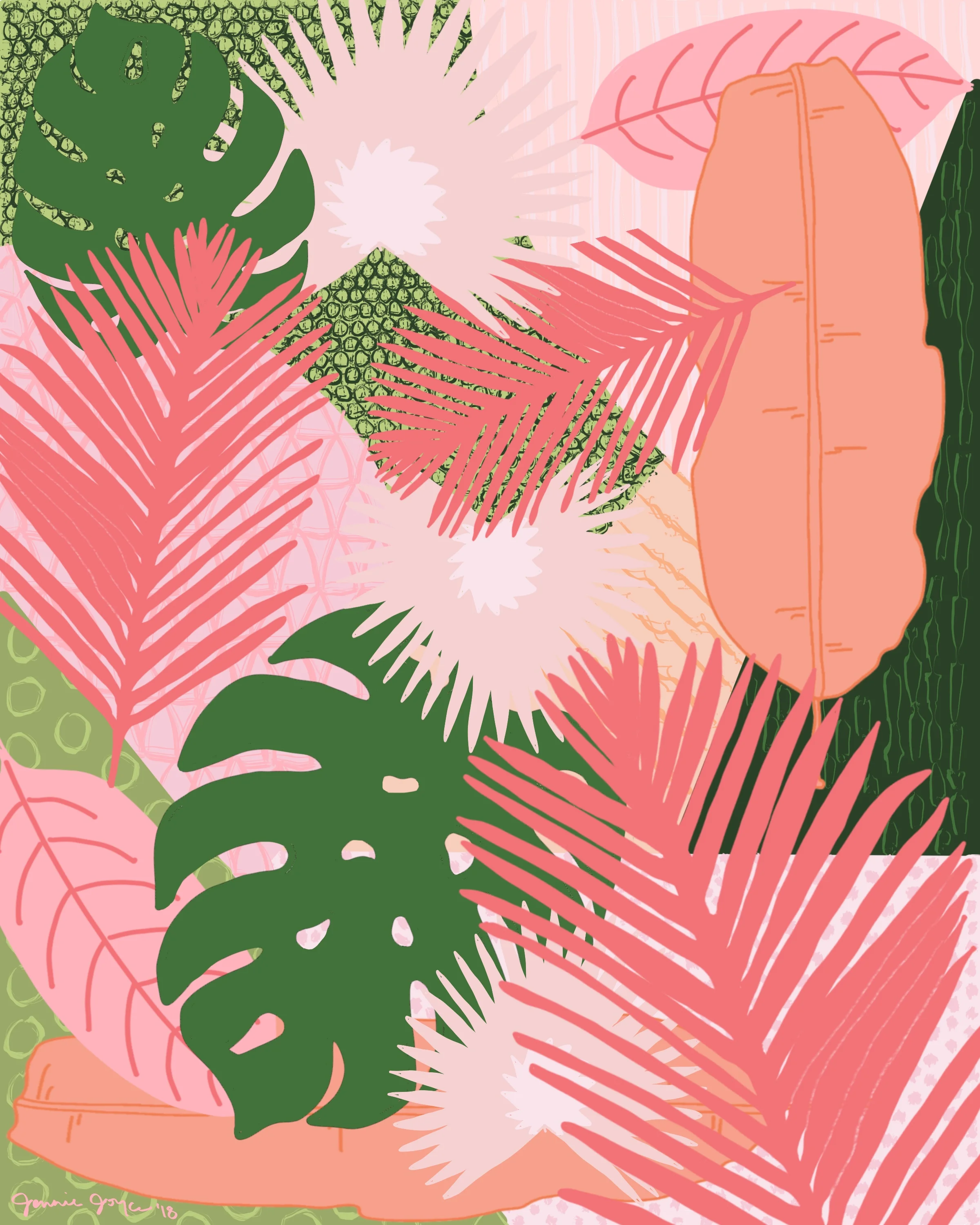 Tropical Leaf Collage 2017