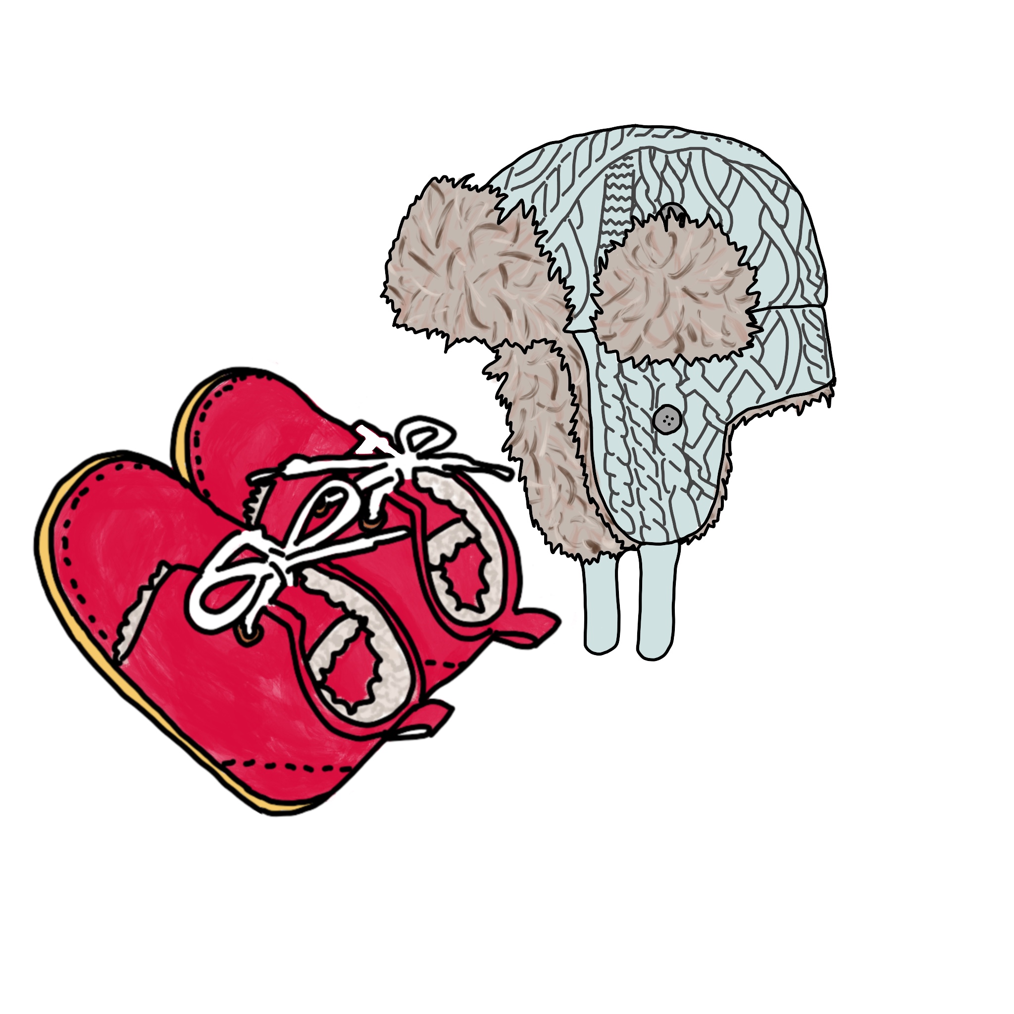 Baby Boy’s Booties and Hat