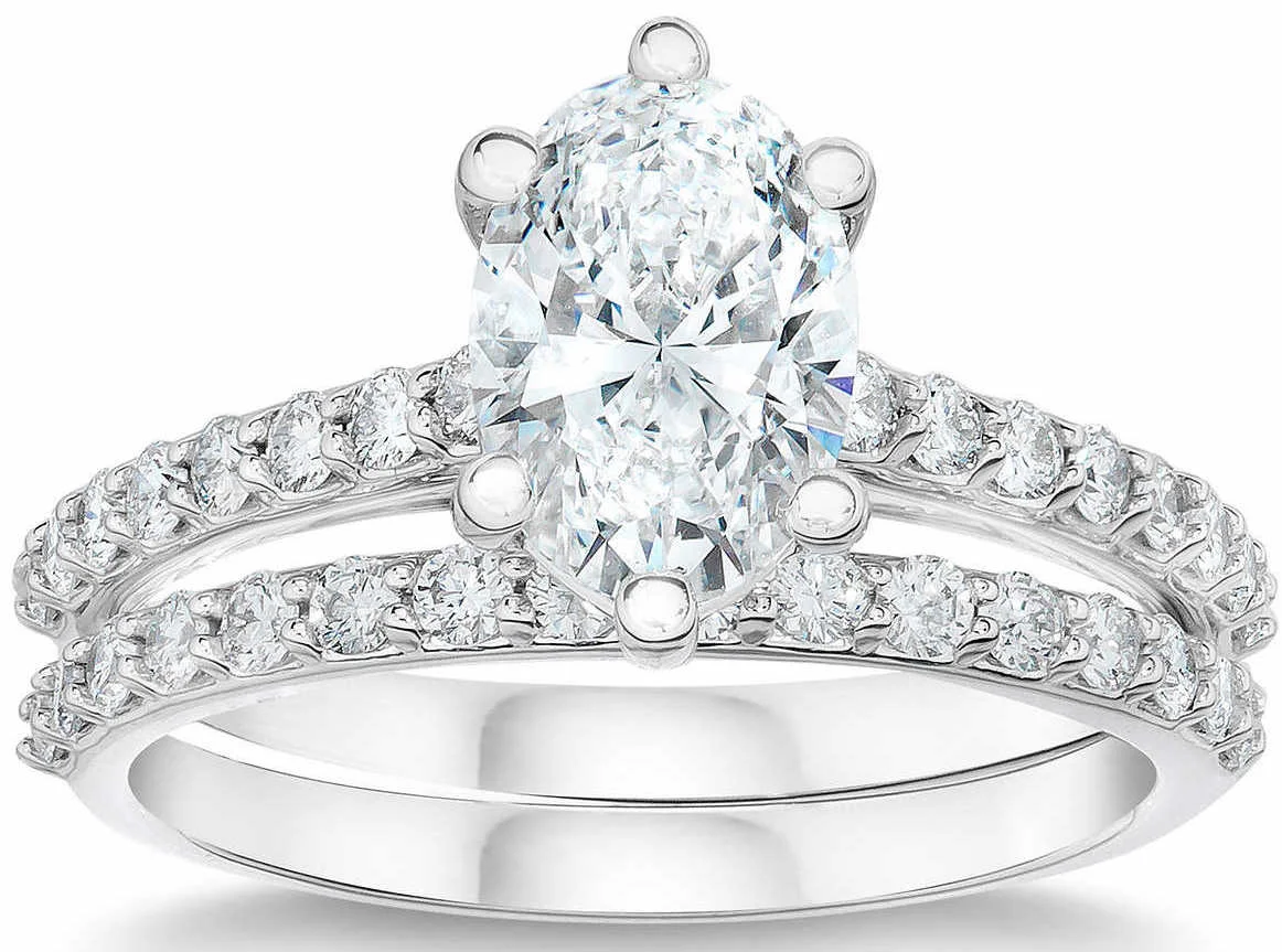 Oval Cut 4.07 ctw VS2 Clarity, D Color Diamond Platinum Wedding Set 1.jpg