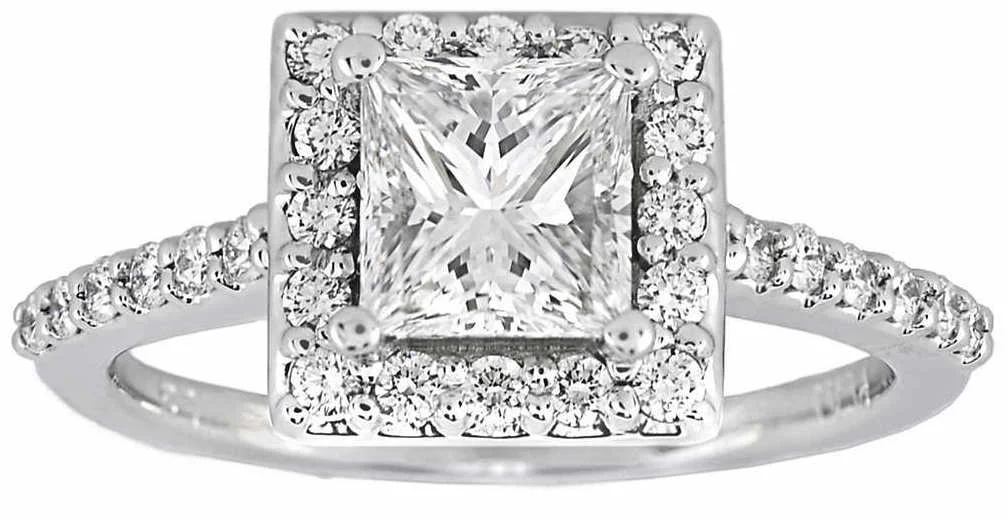 Princess Cut 1.70 ctw VS1 Clarity D Color Diamond Platinum Ring.jpg