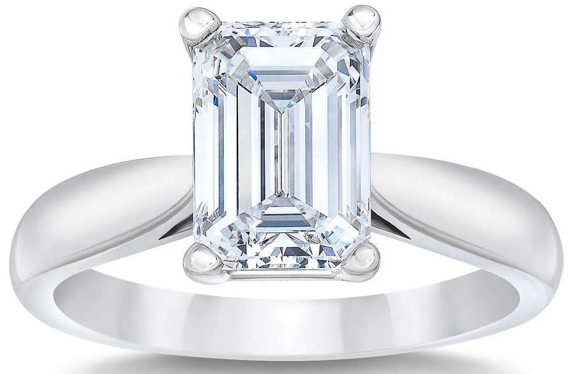 Emerald Cut 2.52 ct VVS1 Clarity, H Color Diamond Platinum Solitaire Ring.jpg